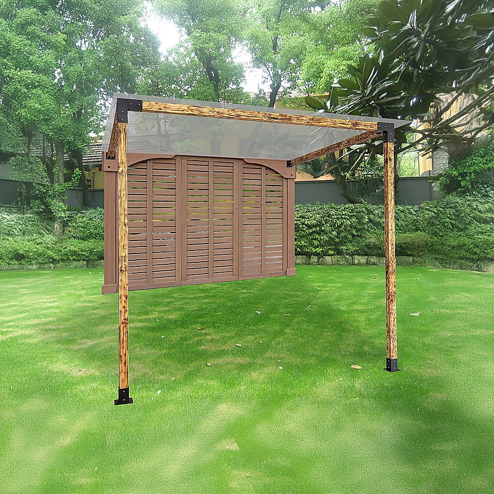 V63-847771-167337-04 Roof Pergola Gazebo Shed Matte Black Steel Brackets DIY Kits - Image 10