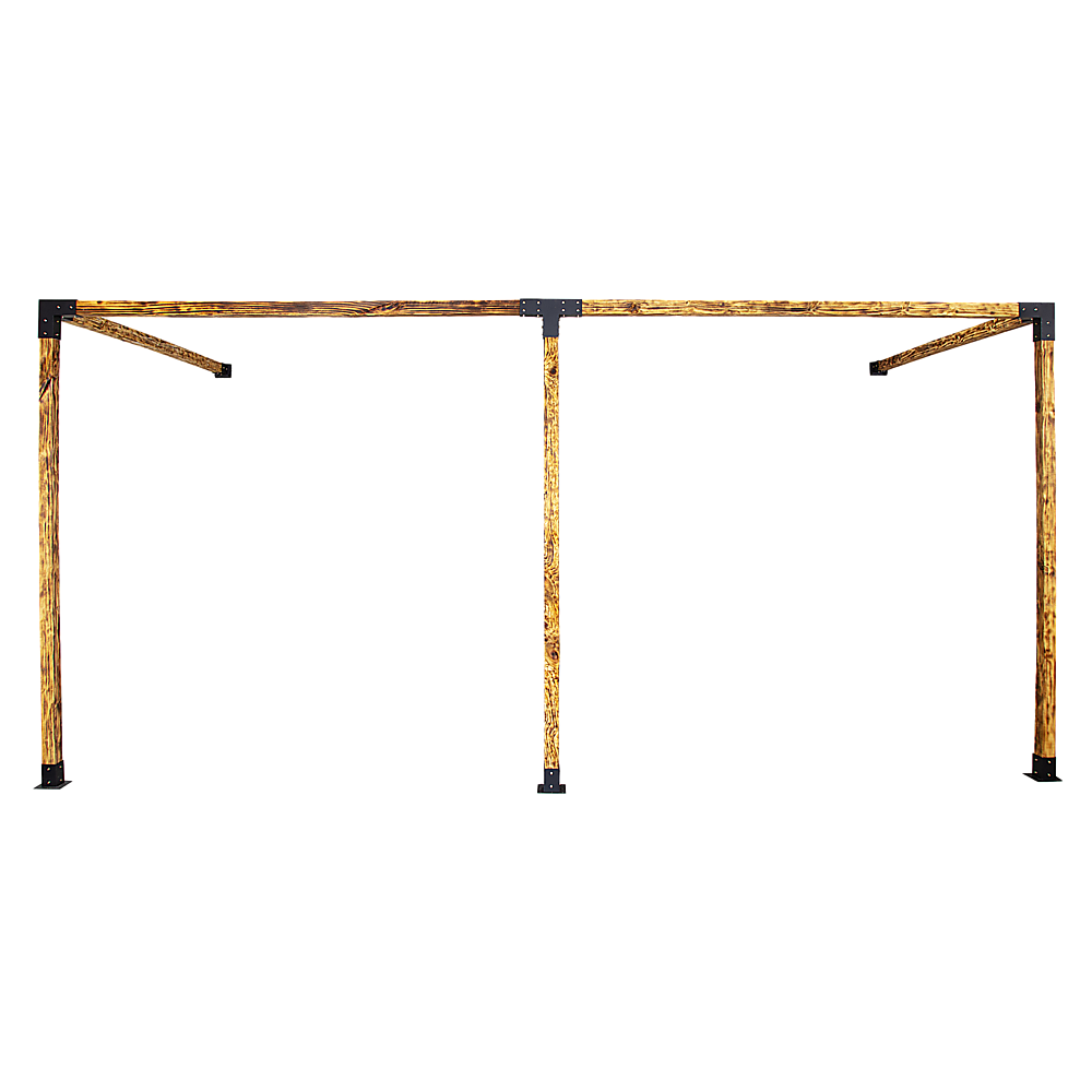 V63-847781-167342-06 Roof Pergola Gazebo Shed Matte Black Steel Brackets DIY Kits - Image 10