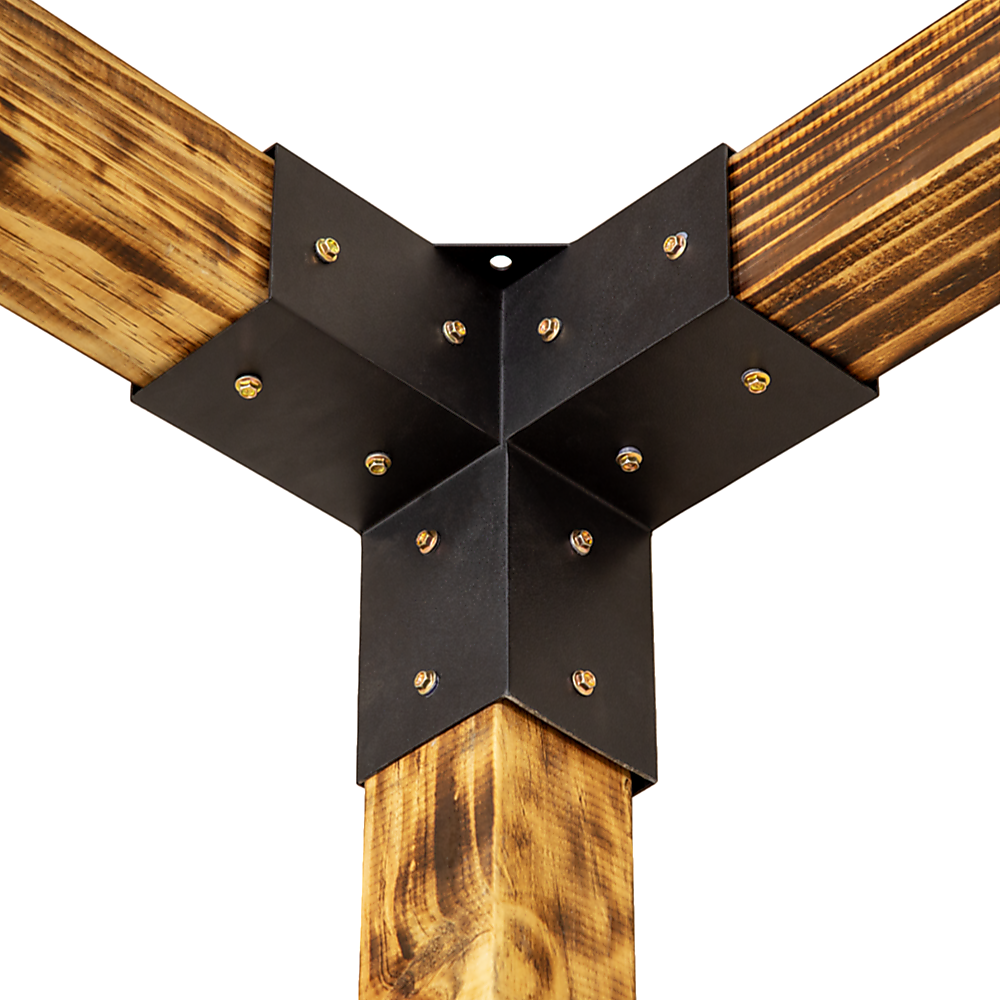 V63-847791-167343-03 Roof Pergola Gazebo Shed Matte Black Steel Brackets DIY Kits - Image 4