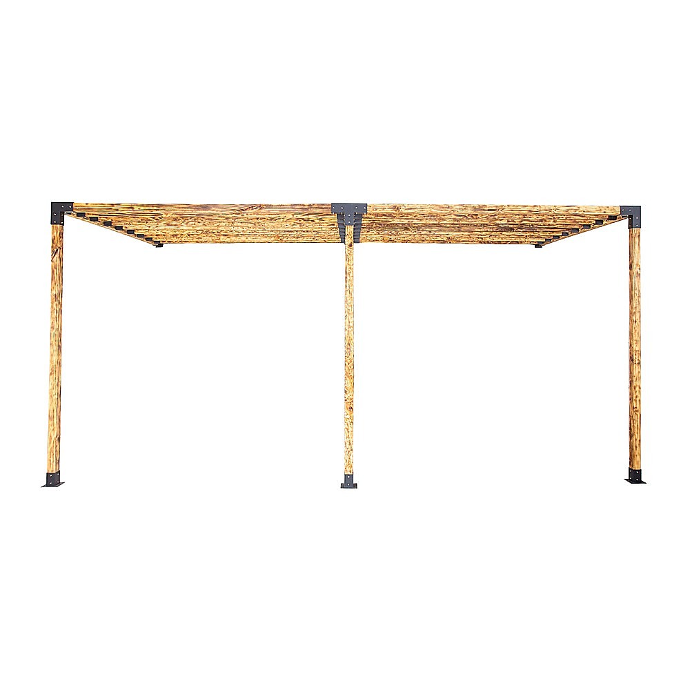 V63-847801-167344-04 Roof Pergola Gazebo Shed Matte Black Steel Brackets DIY Kits - Image 9