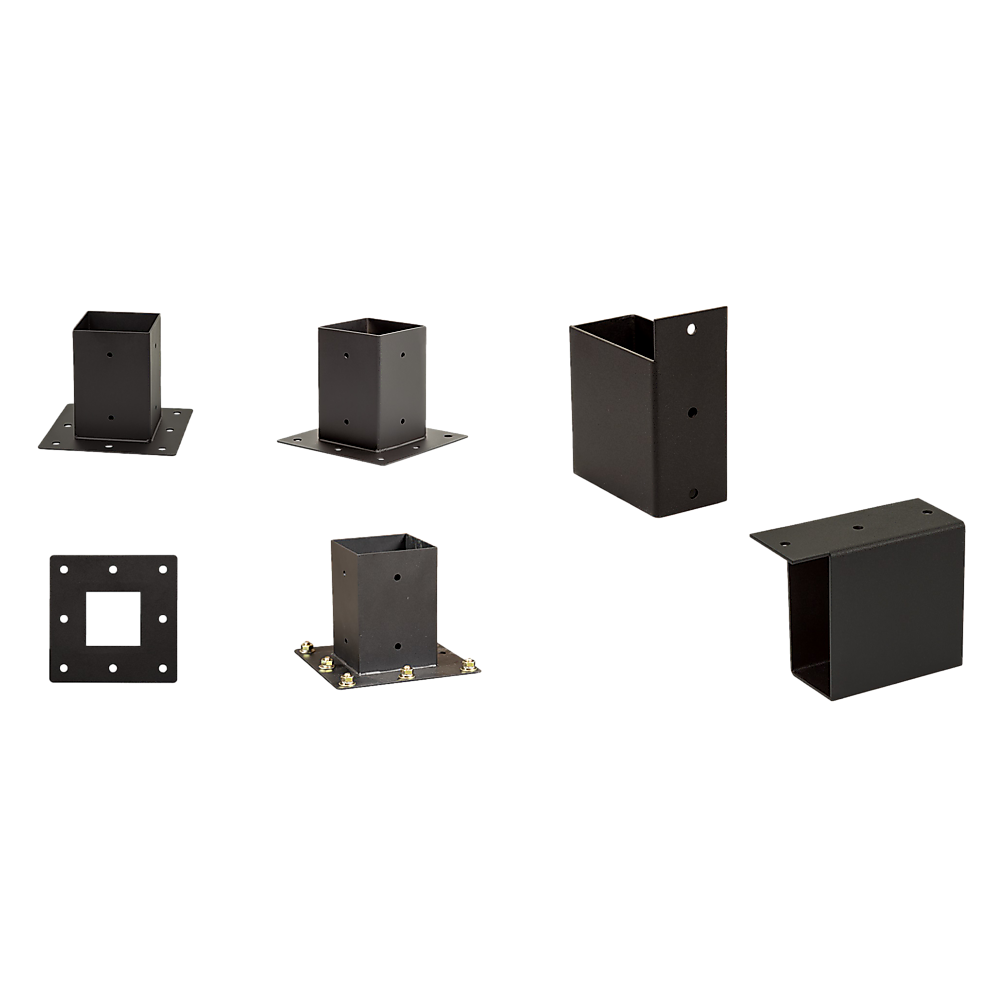 V63-847801-167344-04 Roof Pergola Gazebo Shed Matte Black Steel Brackets DIY Kits - Image 13