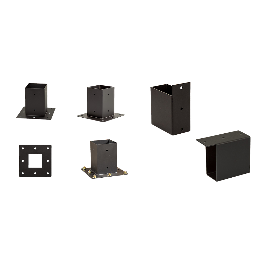 V63-847801-167344-05 Roof Pergola Gazebo Shed Matte Black Steel Brackets DIY Kits - Image 14
