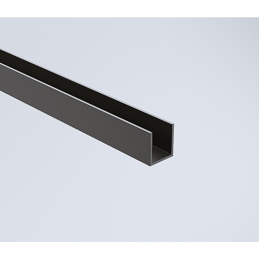 V63-852551-202509111103-03 120cm Frameless Glass Bath Screen with Channel and Brass Hinges - Black - Image 4
