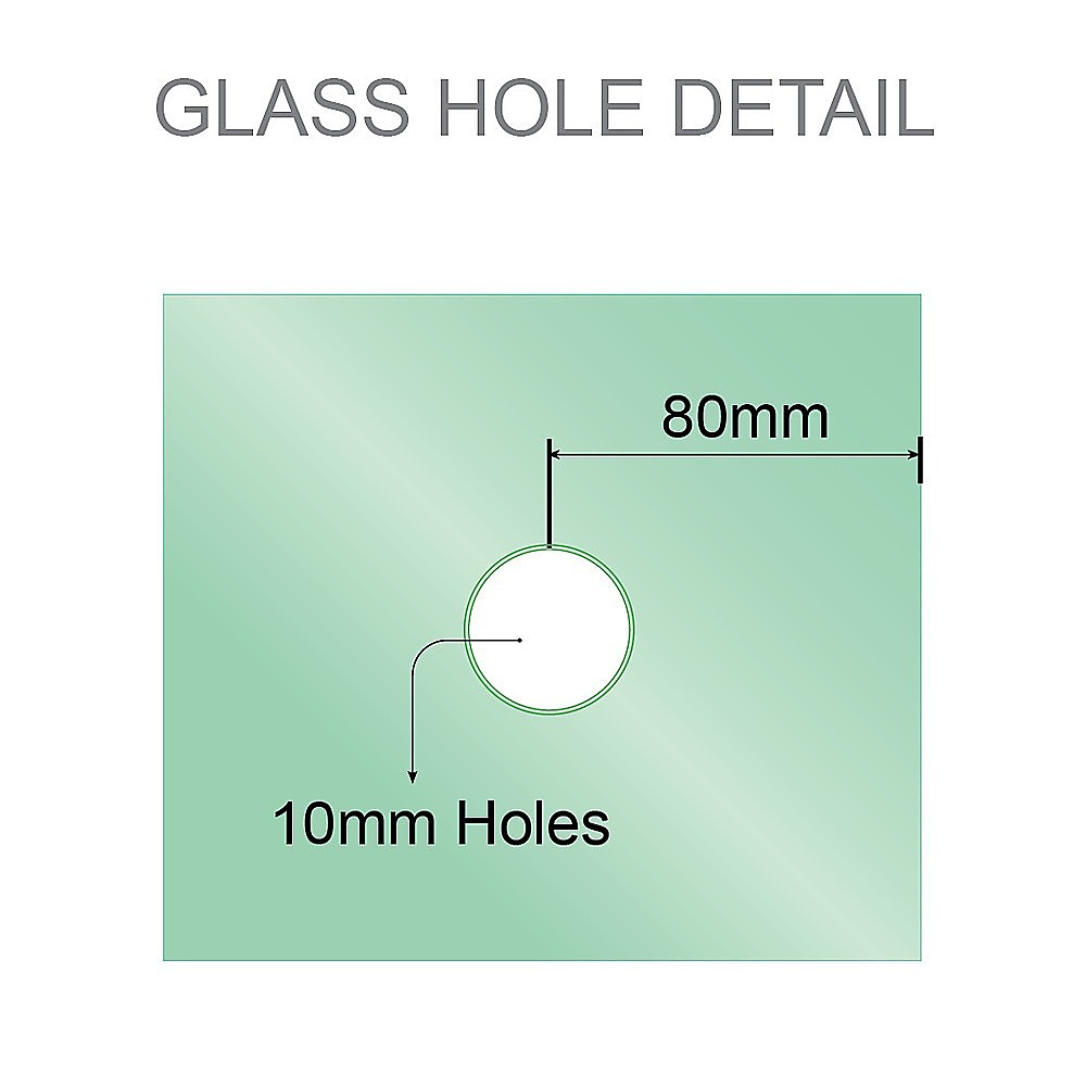 V63-853771-198762-18 120cm Wall to Wall Frameless Shower Screen with Black Brackets and SS Hinges, Square Knob Handle - Image 16