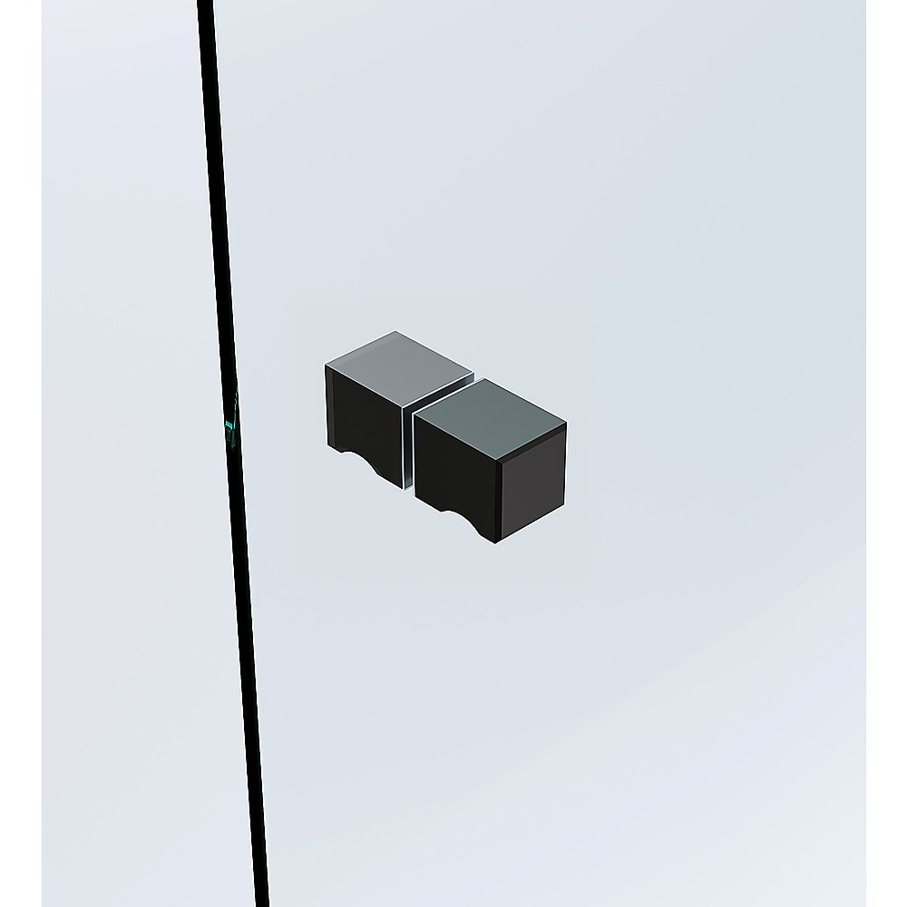 V63-860631-199670-16 120cm Wall to Wall Frameless Shower Screen with Black Channel and Brass Hinges , Square Knob Handle - Image 14