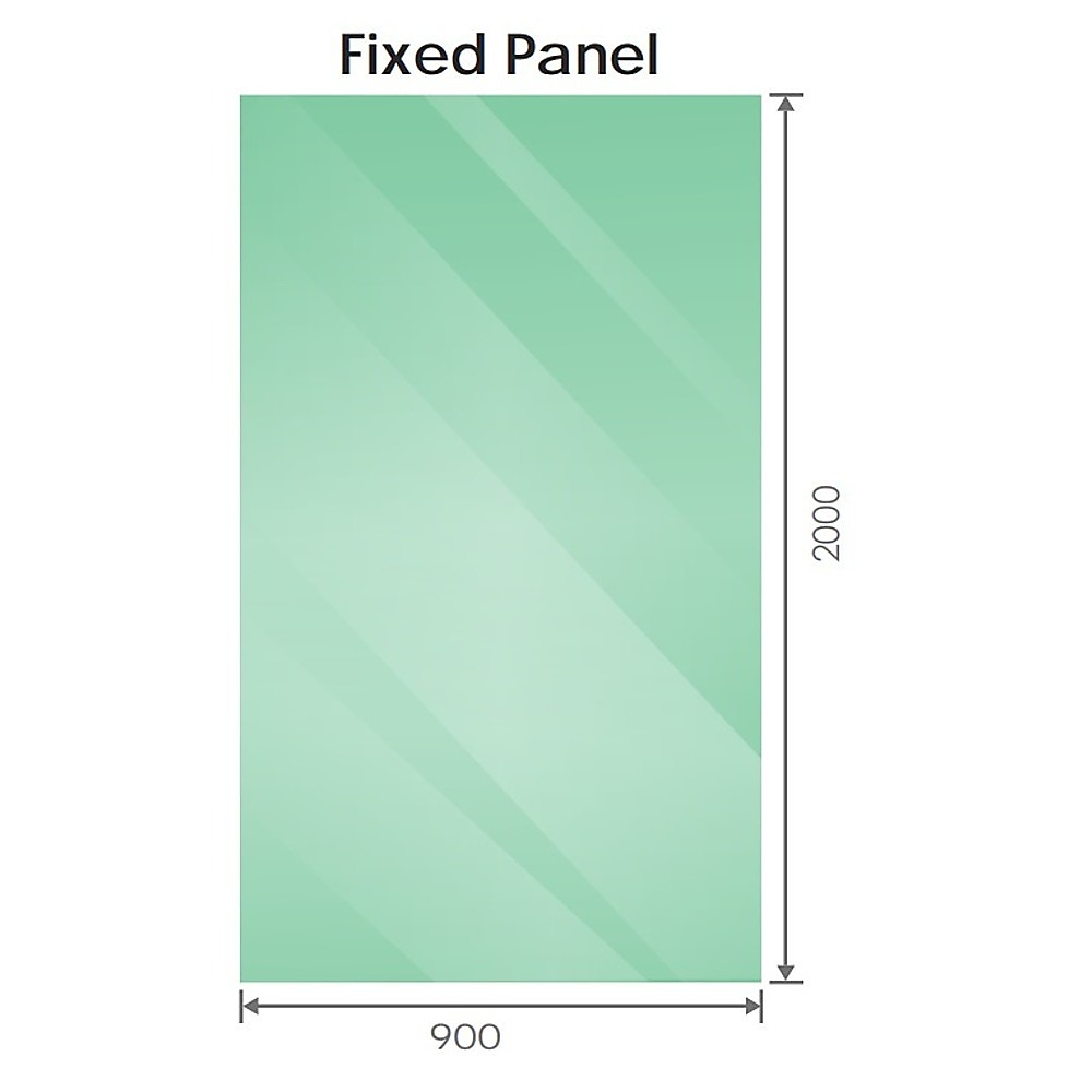 V63-865091-198661-08 120x90cm Corner Frameless Shower Screen with Black Brackets and SS Hinges, Square Knob Handle - Image 6