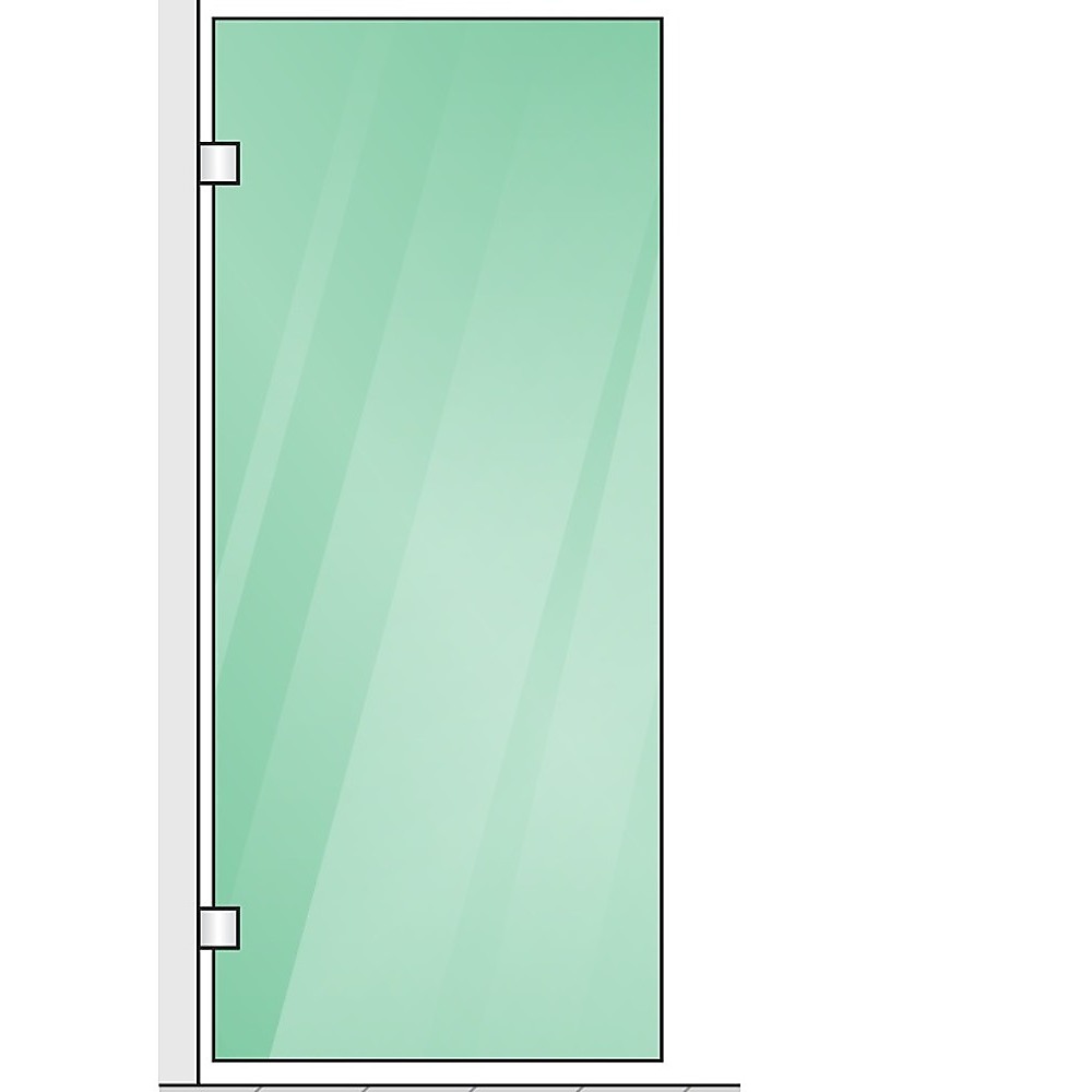 V63-878401-199326-06 120x100cm Corner Frameless Shower Screen with Black Brackets and Brass Hinges, Square Knob Handle - Image 4