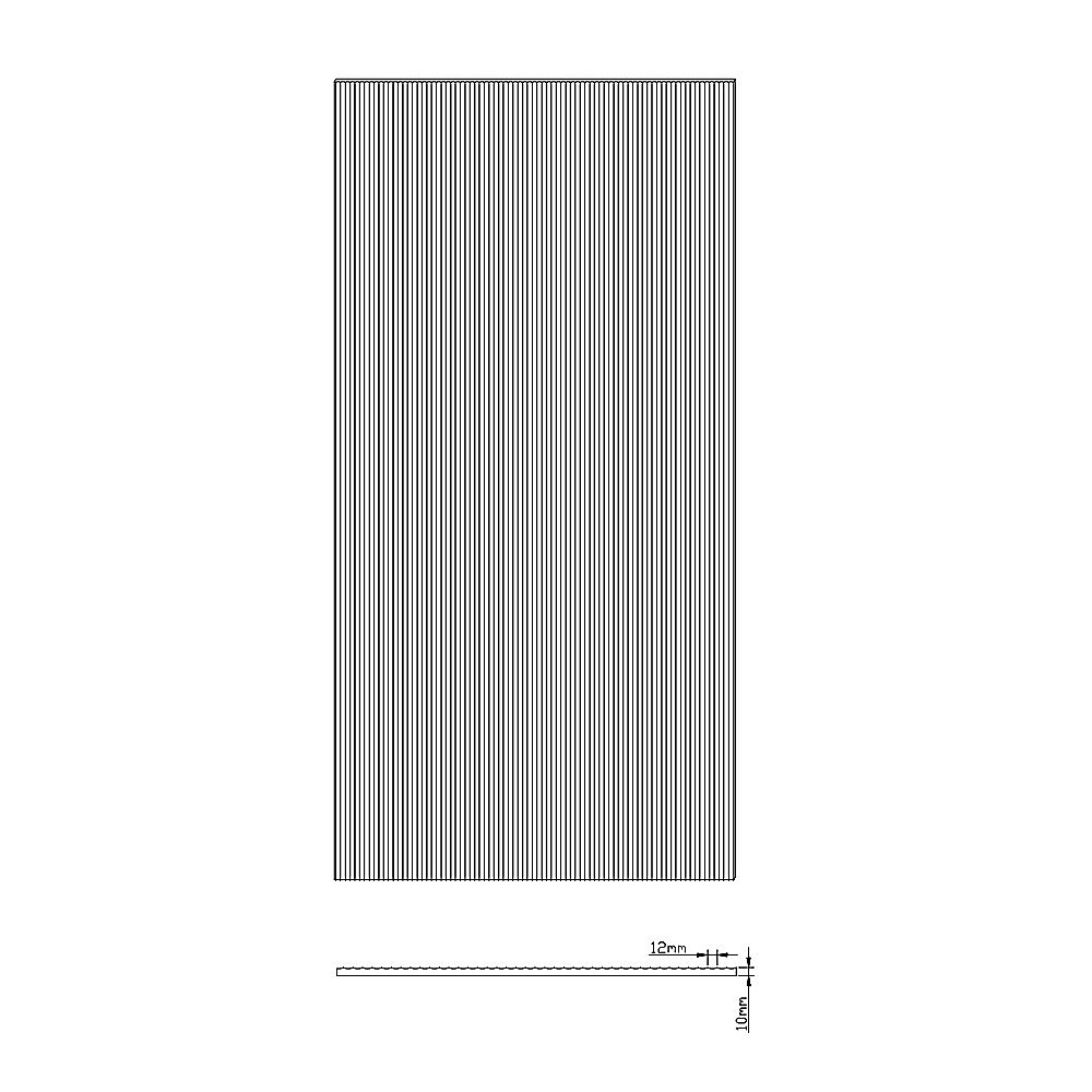 V63-918731-201466-04 120cm Reeded Glass Shower Screen with Black Wall U-Brackets - Image 5