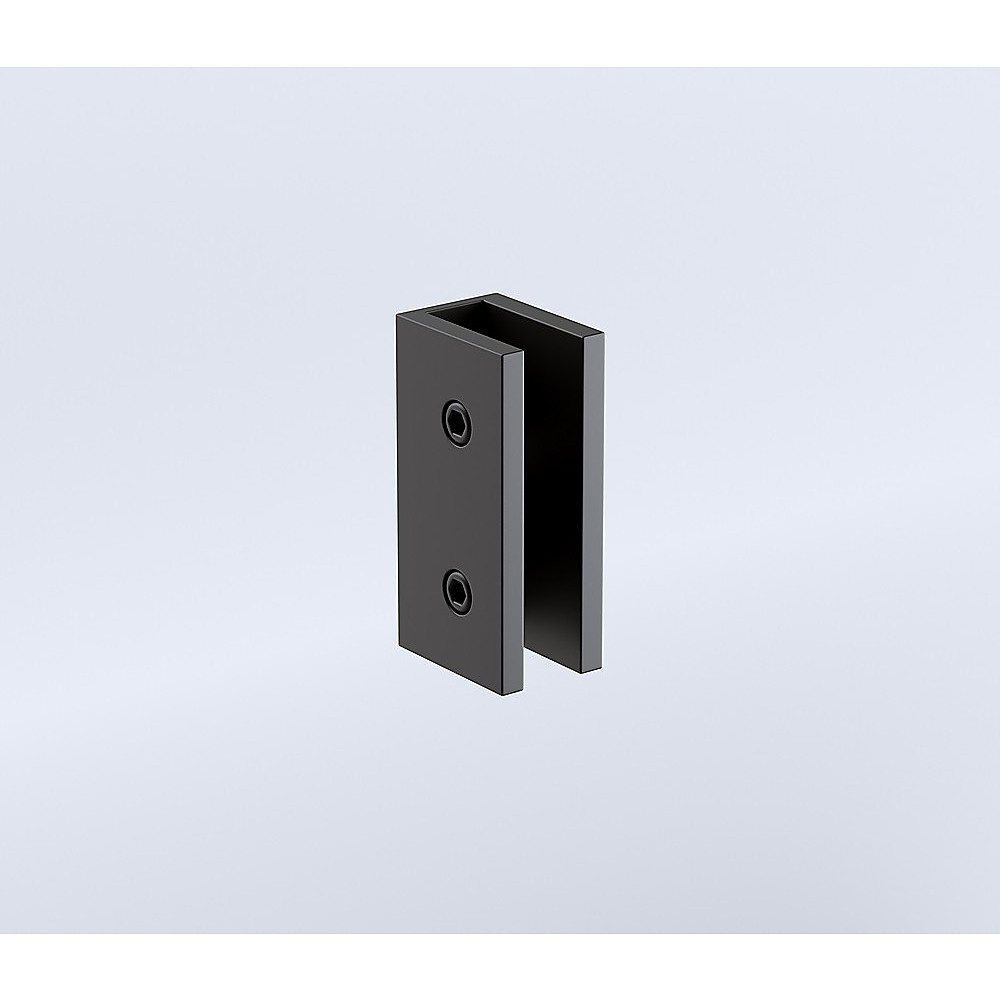 V63-918731-201466-06 120cm Reeded Glass Shower Screen with Black Wall U-Brackets - Image 7