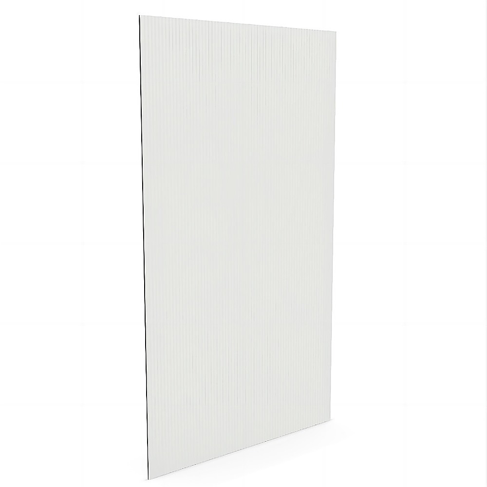 V63-920371-201618-03 120cm Reeded Glass Shower Screen with Black Wall & Floor Channel - Image 4