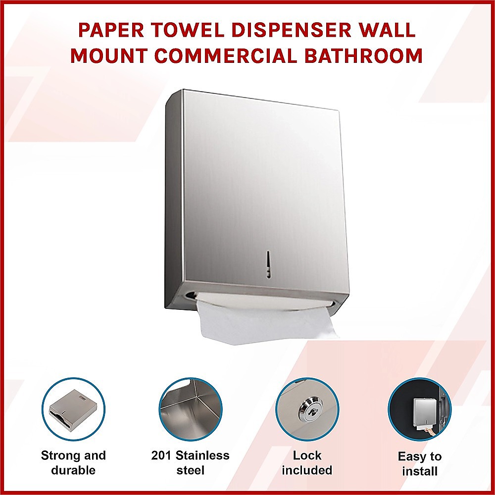 V63-920701-202508081906-02 Paper Towel Dispenser Wall Mount Commercial Bathroom - Image 3