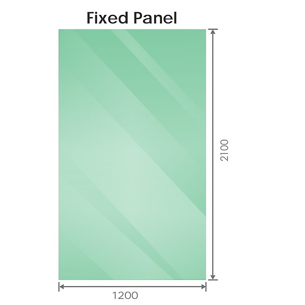 V63-926801-214872-04 120x210cm Glass Shower Screen with Black F-brackets & Square Pole - Image 5