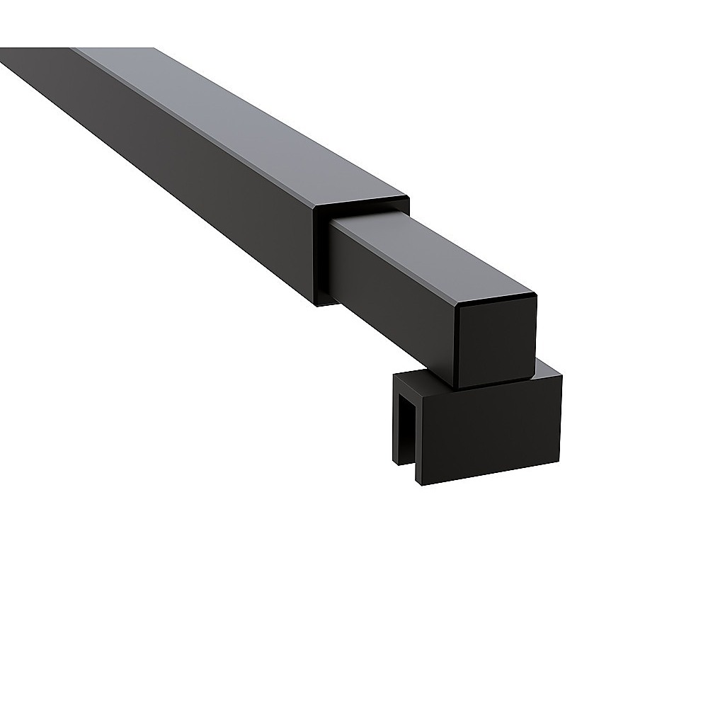V63-929701-214850-08 120x210cm Glass Shower Screen with Black Wall Channel & Square Pole - Image 9