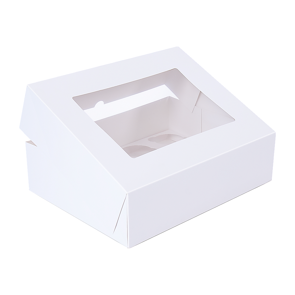 V63-932041-202505151446-00 50pcs Cupcake Boxes 12-Hole Laminated Clear Window Face Boxes Favour - Image 1