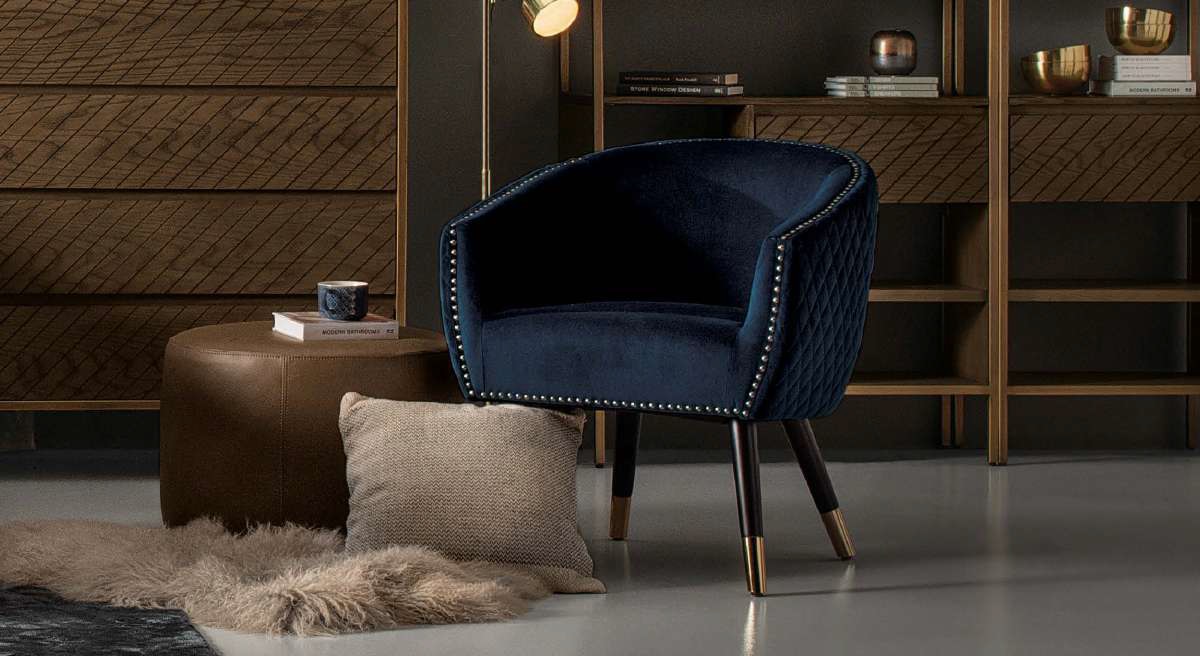 V656-231328-190305-07 Deniz Lounge Chair Tub Chair Accent Armchair - Blue - Image 5