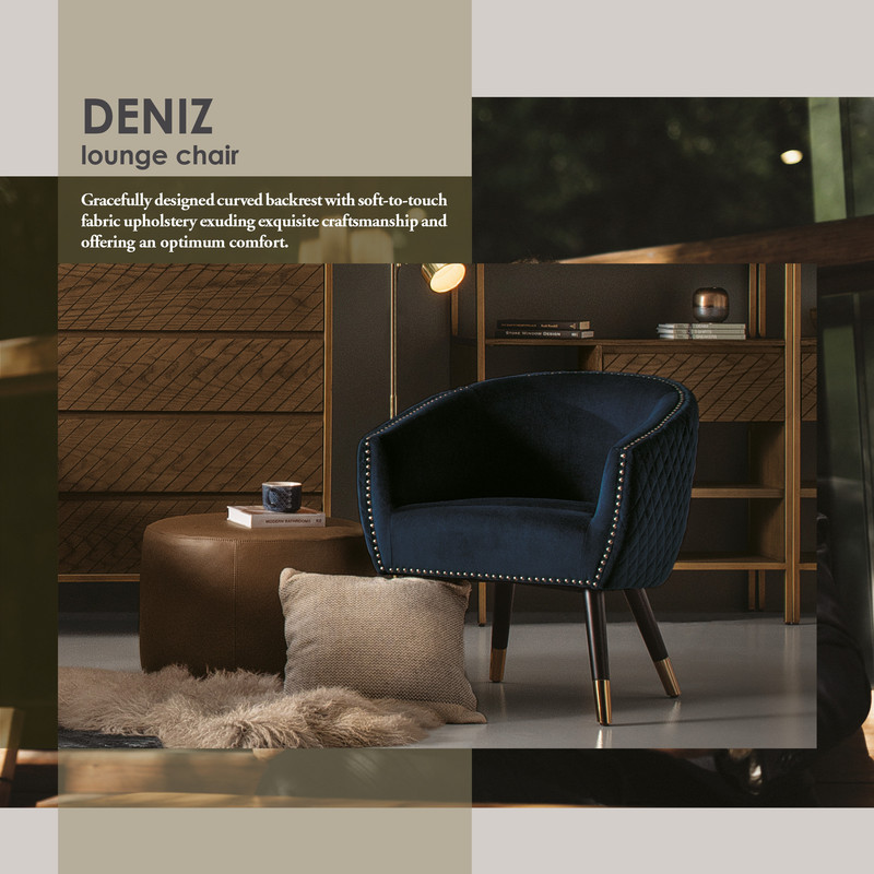 V656-231328-190305-09 Deniz Lounge Chair Tub Chair Accent Armchair - Blue - Image 7