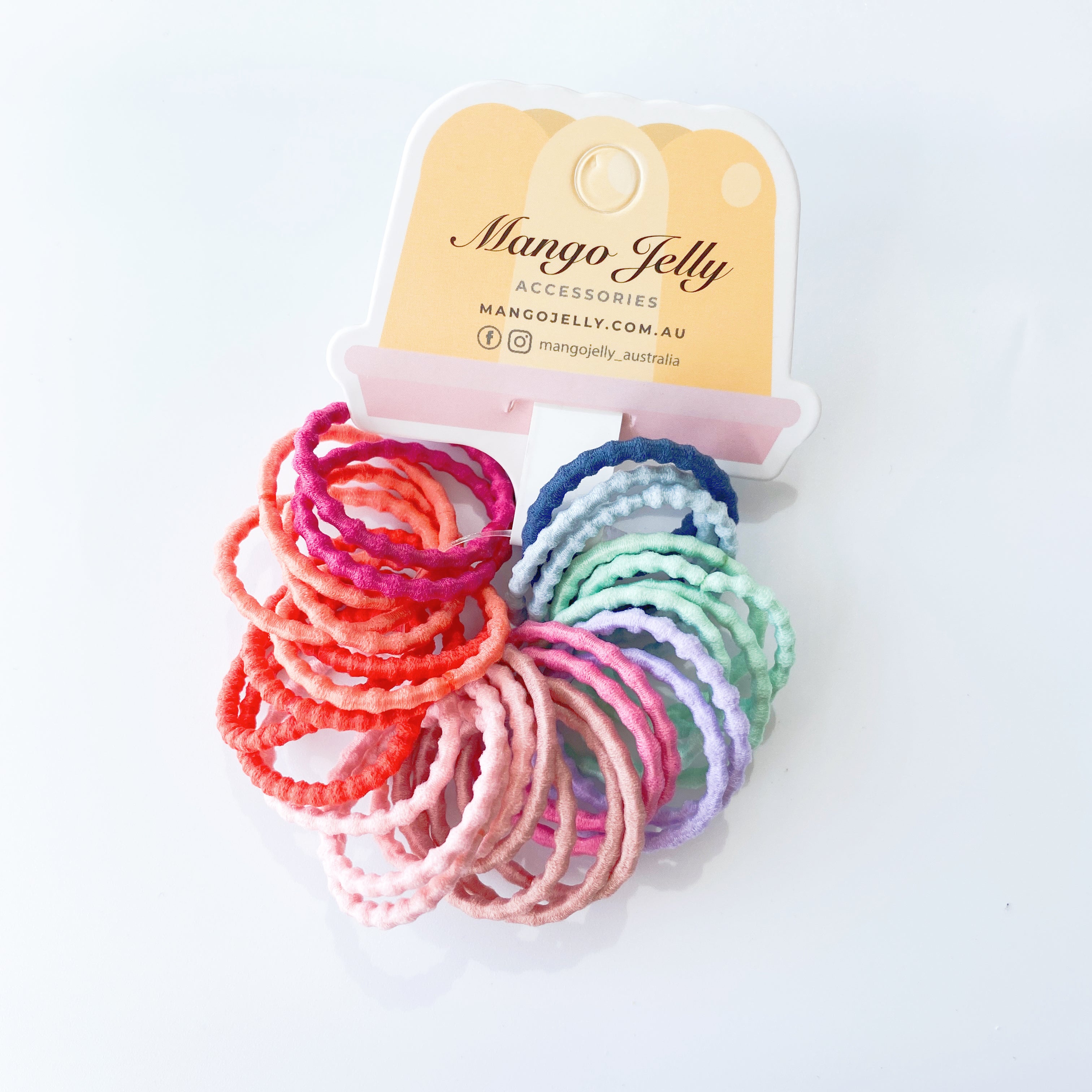 V659-HT-3CM-30P-BUBBLY-RETRO-6-L-161003-01 MANGO JELLY Kids Hair Ties (3cm) - Bubbly Retro - Six Pack - Image 2