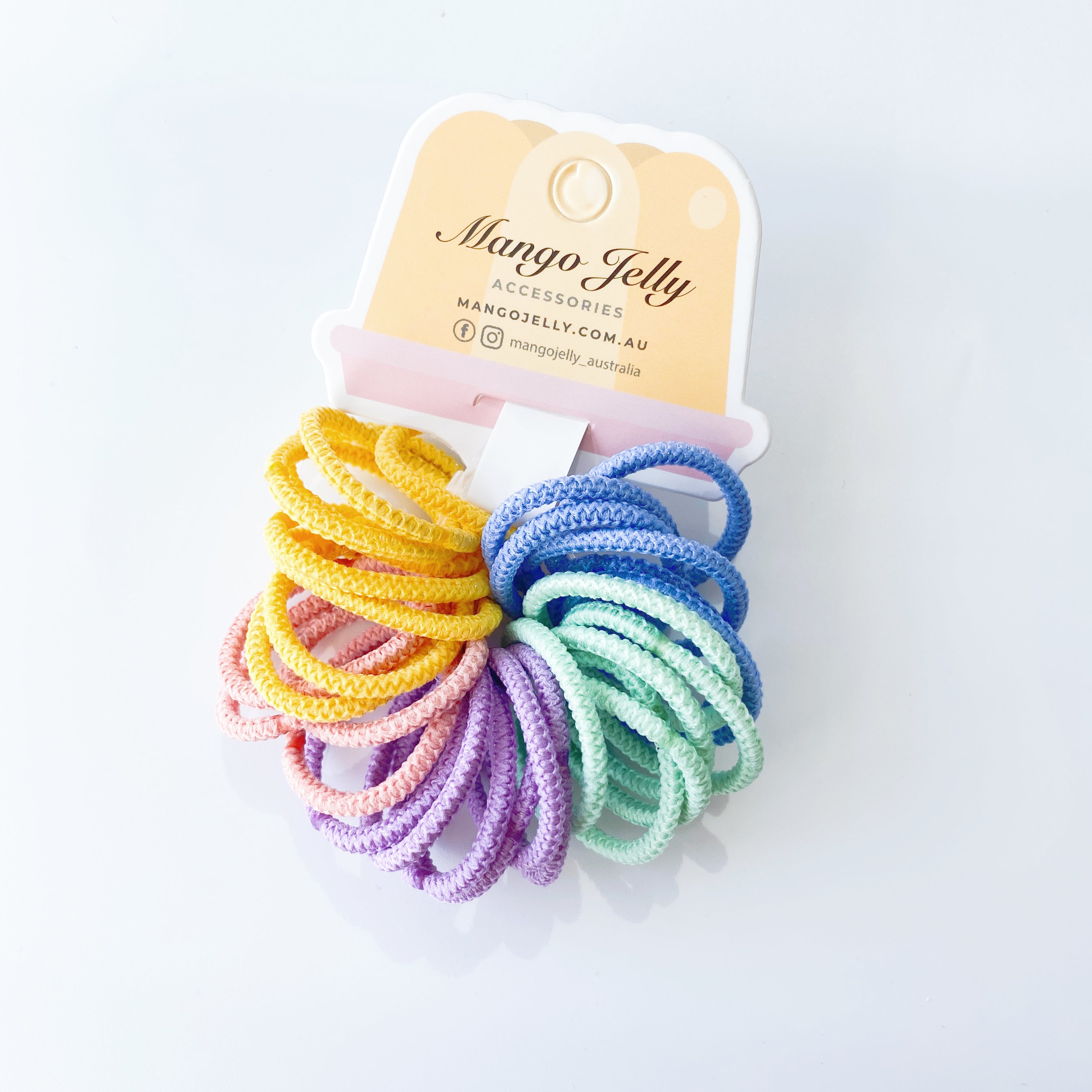 V659-HT-3CM-30P-RING-CANDY-6-L-160967-01 MANGO JELLY Kids Hair Ties (3cm) - Ring Candy - Six Pack - Image 2