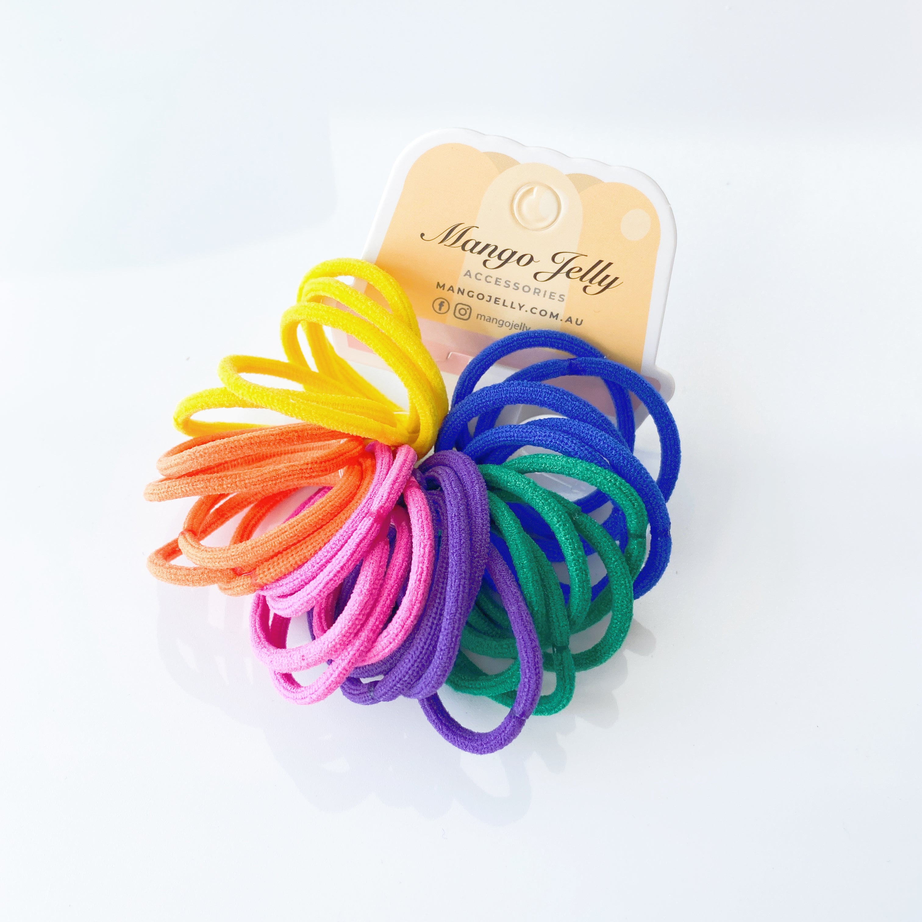 V659-HT-3CM-30P-RING-RETRO-1-M-160966-01 MANGO JELLY Kids Hair Ties (3cm) - Ring Retro - One Pack - Image 2