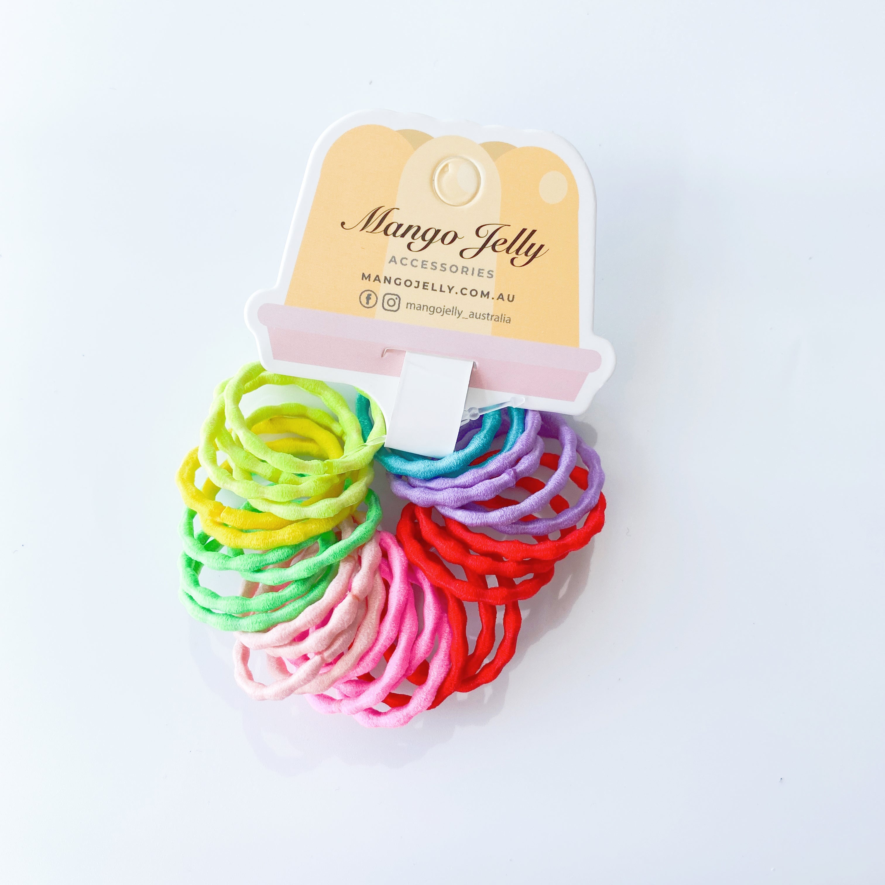 V659-HT-3CM-30P-SILKYPOP-MIXED-2-M-161017-01 MANGO JELLY Kids Hair Ties (3cm) - Silky Pop Mixed -Twin Pack - Image 2