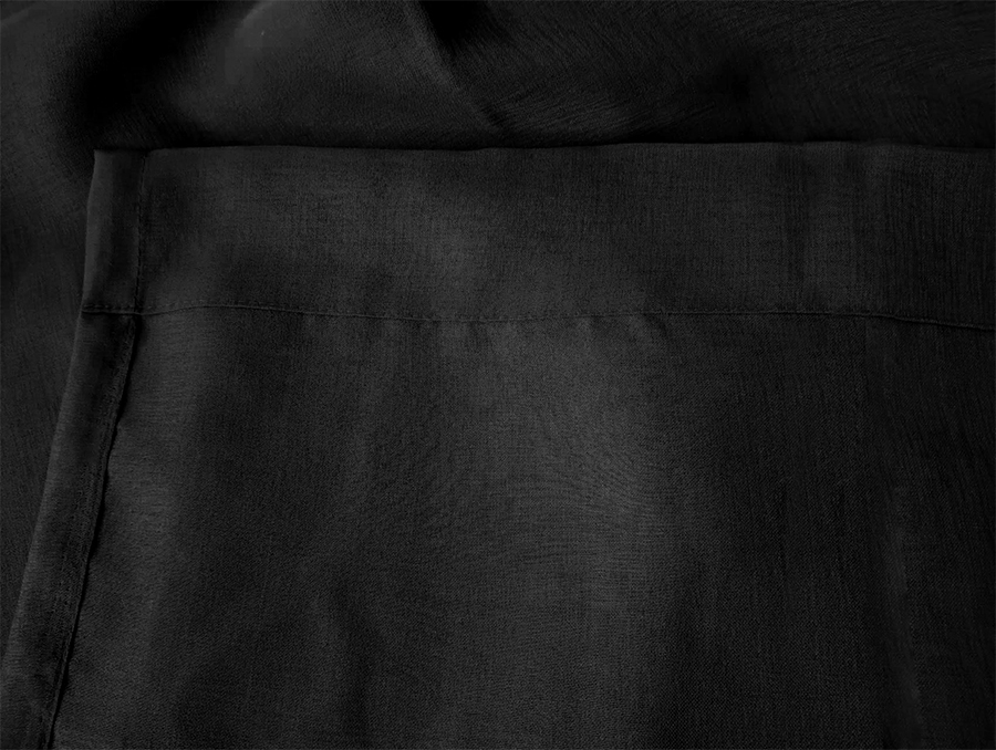 V702-CNA5-4-1BLK-202505080933-03 2 Long drop Sheer Voile Curtains 588cm wide 270cm Drop +Hooks Pinch Pleat  Black - Image 4