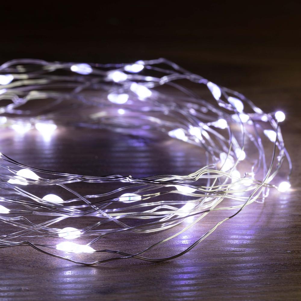 V720-XL0217-MULTI-202102-04 Battery Operated 100 LED Wire Pin Lights – 10m, available in 3 Colors - Multicolor - Image 1