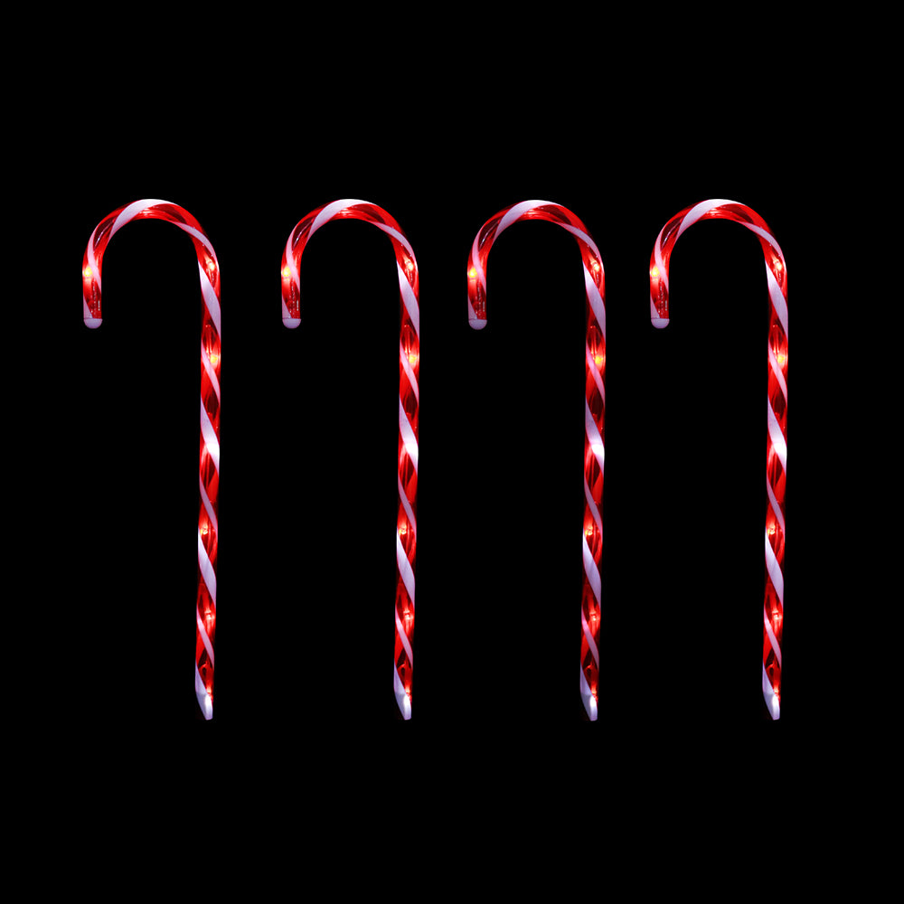 V720-XL0881-202169-00 LED Timer Candy Cane Stakes Battery Operated 4pk 58cm - Image 1