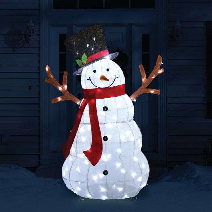 V720-XL1078-200225-00 LED Mesh Melting Snowman 135cm Twinkle - Image 1