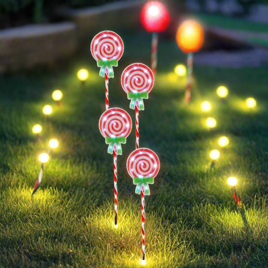V720-XL1124-200264-00 LED Candy Lollipop Path Lights 4pk - Image 1