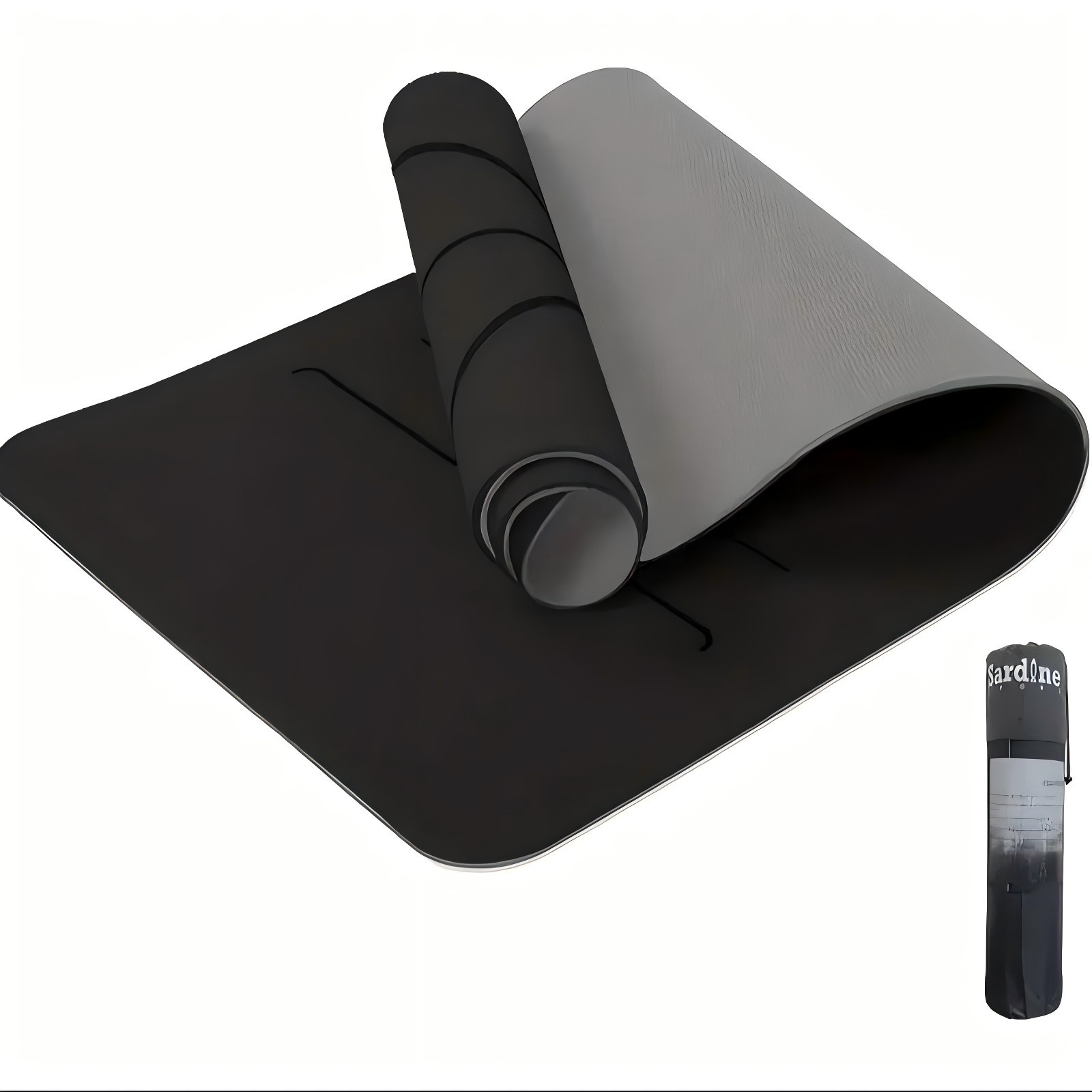 V733-YGMAT-6MM-BLACK-195527-00 Sport TPE Yoga Mat Exercise Workout Mats Fitness Mat for Home Gym Black 6mm - Image 1