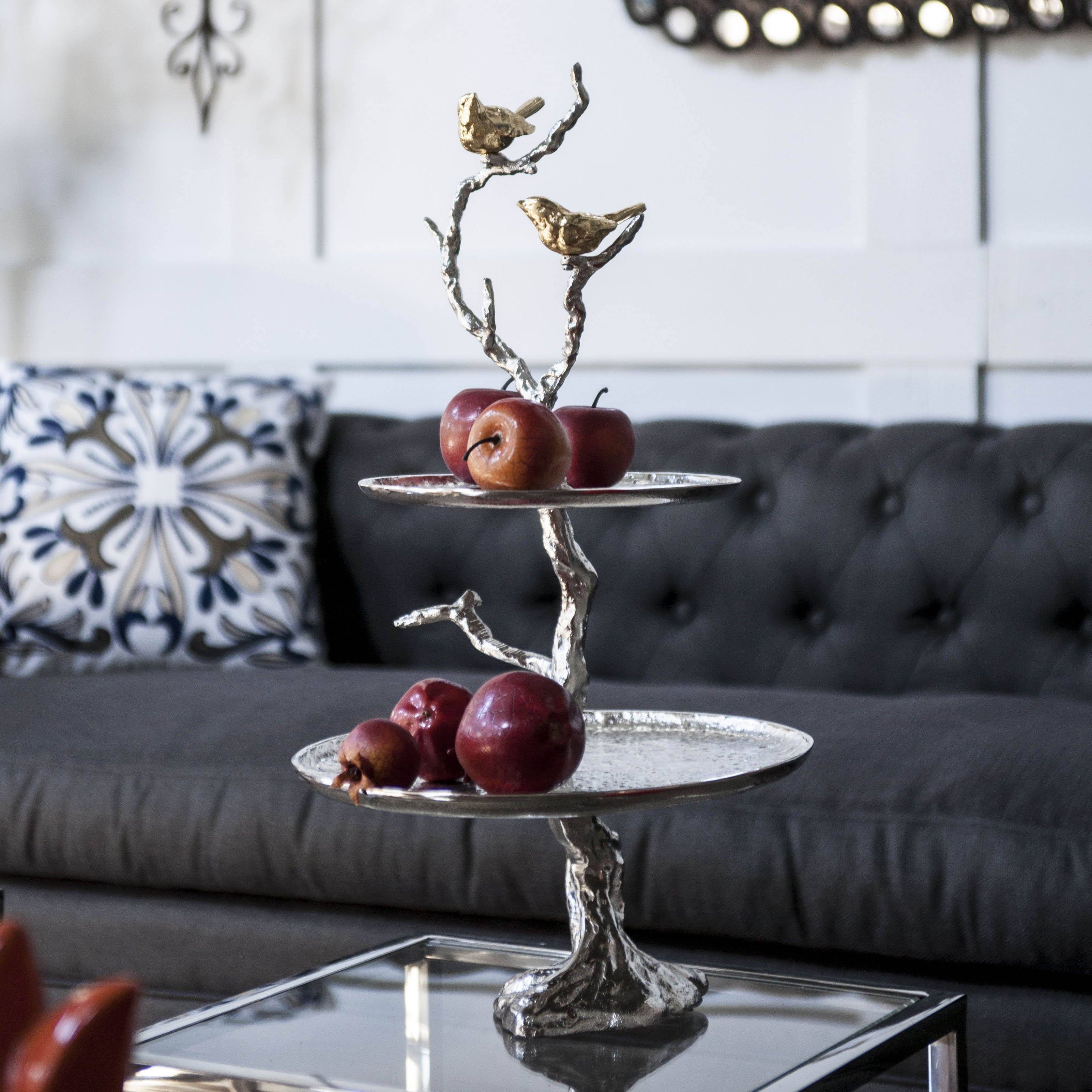 V742-76369-200369-01 BIRD AND TREE CAKE STAND - Image 2