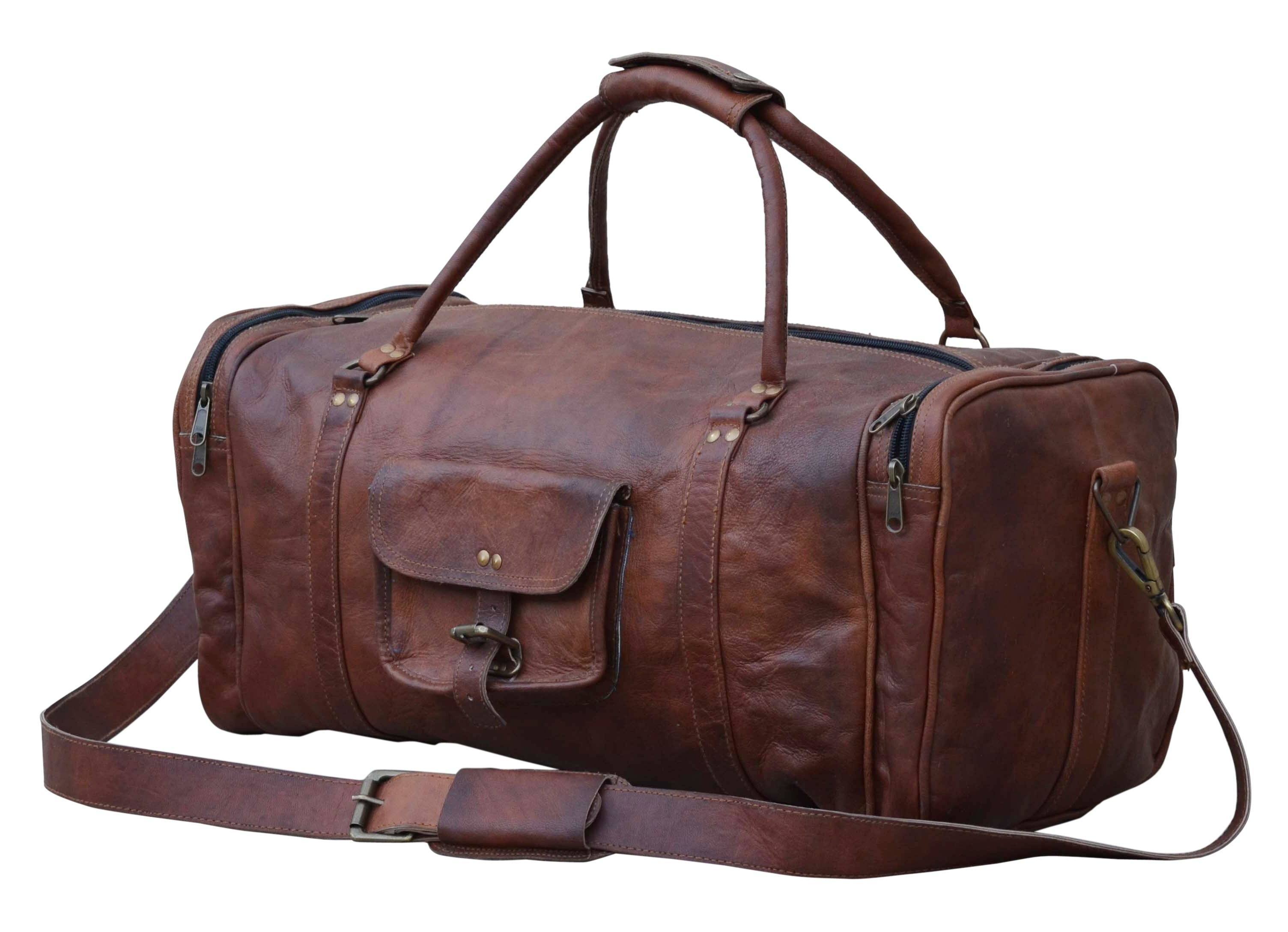 V742-M9666-200379-00 OVERNIGHT LEATHER DUFFLE BAG - Image 1