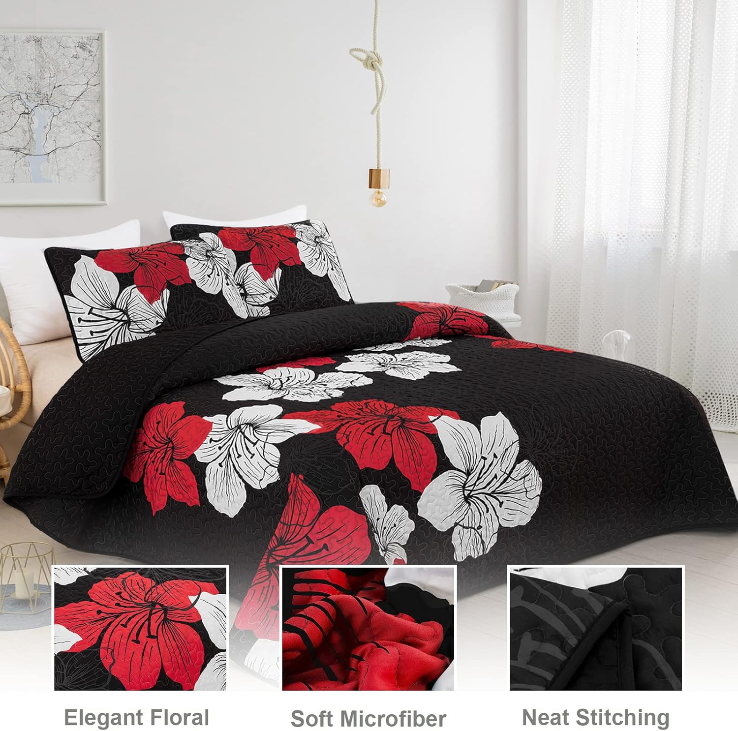 V745-MAC080182Q13U-190874-01 Glorious Quilted coverlet and pillowcovers set: Unmatched Beauty - Queen size - Image 2
