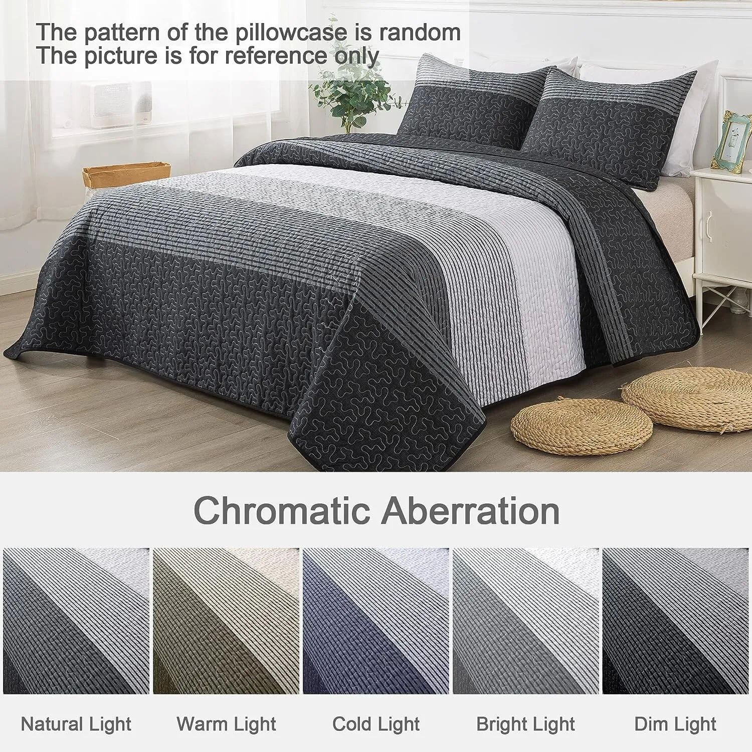 V745-MAC080195Q13U-190932-03 Detailed Quilted Bedspread and Pillowcases Set: A Signature of Quality and Style - Queen size - Image 4