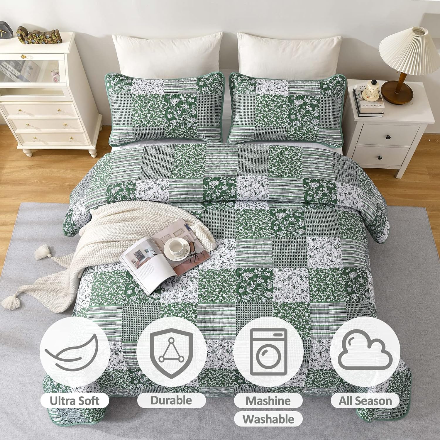 V745-MAC080315Q13U-190893-02 Delightful Quilted bedspread and pillowcovers set: Indulge in Comfort - Queen size - Image 3