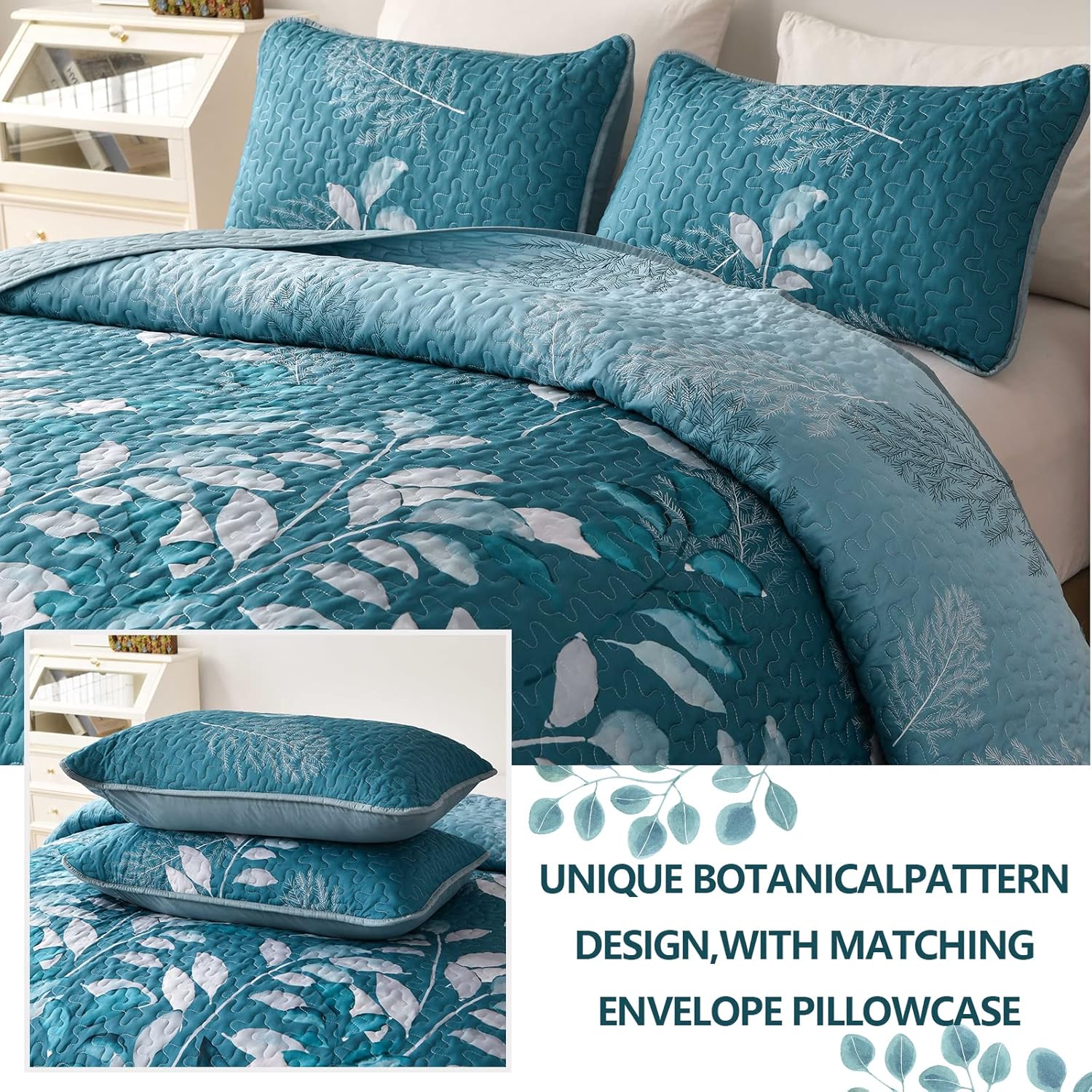 V745-MAC080329Q13U-190954-03 Decadent Quilted Coverlet and Pillowcases Set: Experience Supreme Comfort - Queen size - Image 4
