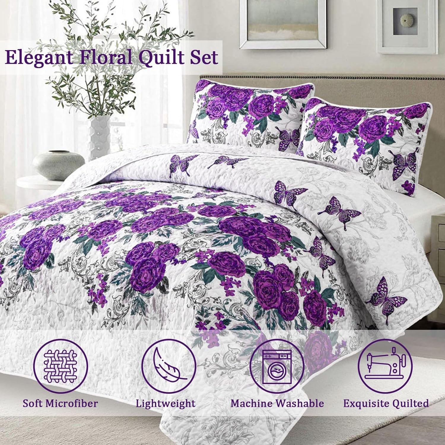 V745-MAC080356Q13U-190892-01 Eclectic Quilted coverlet and pillowcovers set: Add Unique Flair - Queen size - Image 2