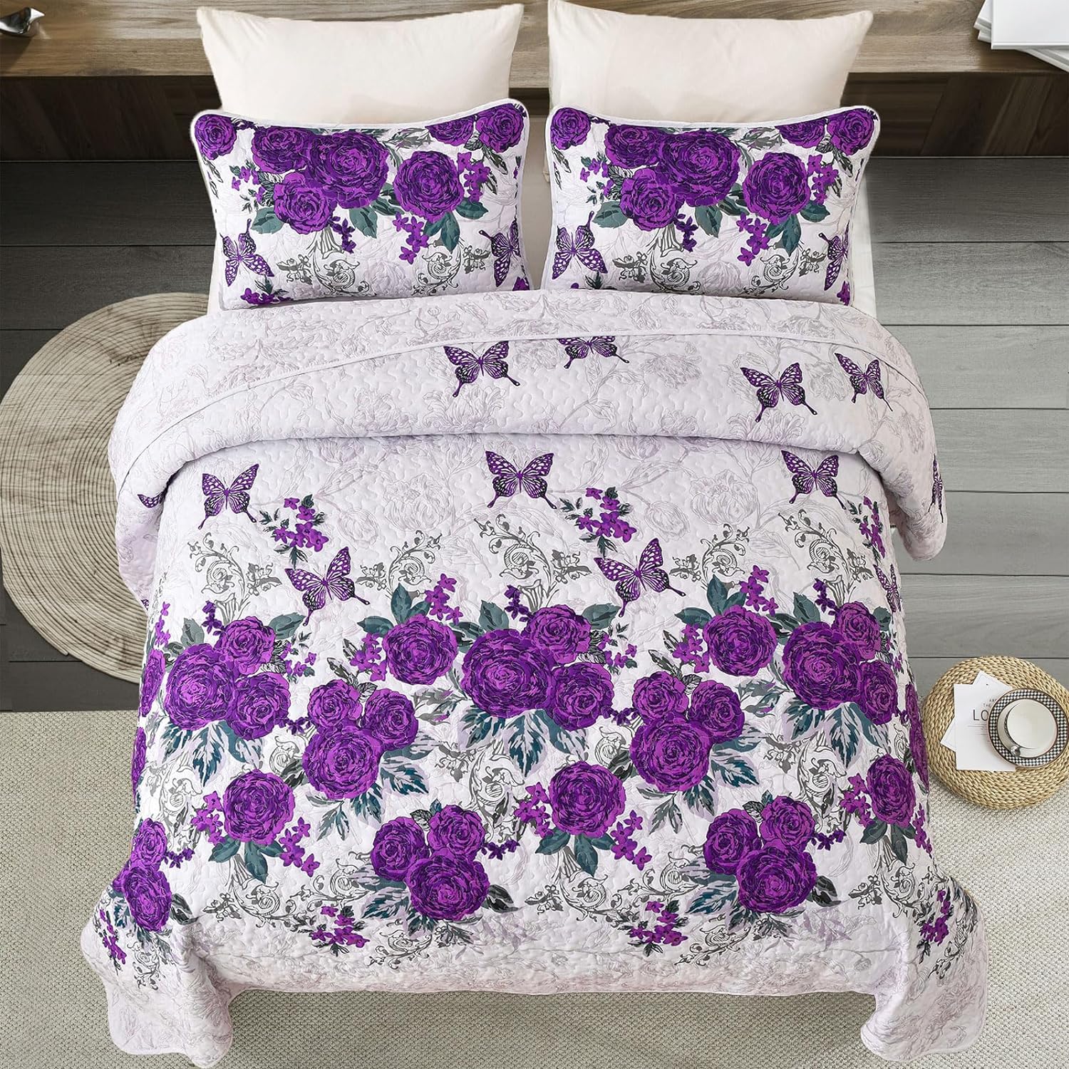 V745-MAC080356Q13U-190892-02 Eclectic Quilted coverlet and pillowcovers set: Add Unique Flair - Queen size - Image 3