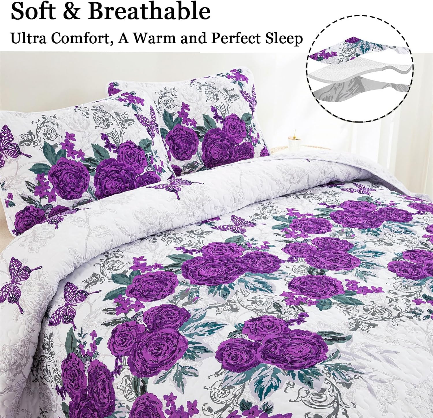 V745-MAC080356Q13U-190892-03 Eclectic Quilted coverlet and pillowcovers set: Add Unique Flair - Queen size - Image 4