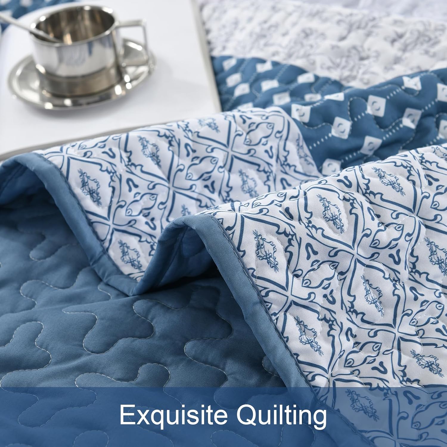 V745-MAC080481Q13U-190868-06 Dazzling Quilted bedspread and pillowcovers set: Add Sparkle to Your Space - Queen size - Image 7