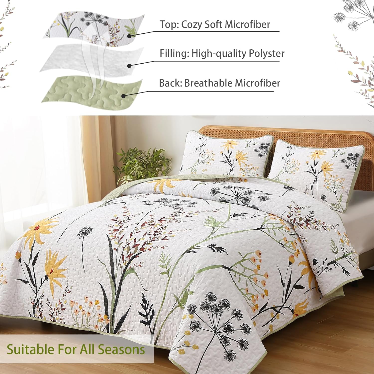 V745-MAC080487Q13U-190927-04 Decorative Quilted Coverlet and Pillowcases Set: Elevate Your Home Decor - Queen size - Image 5