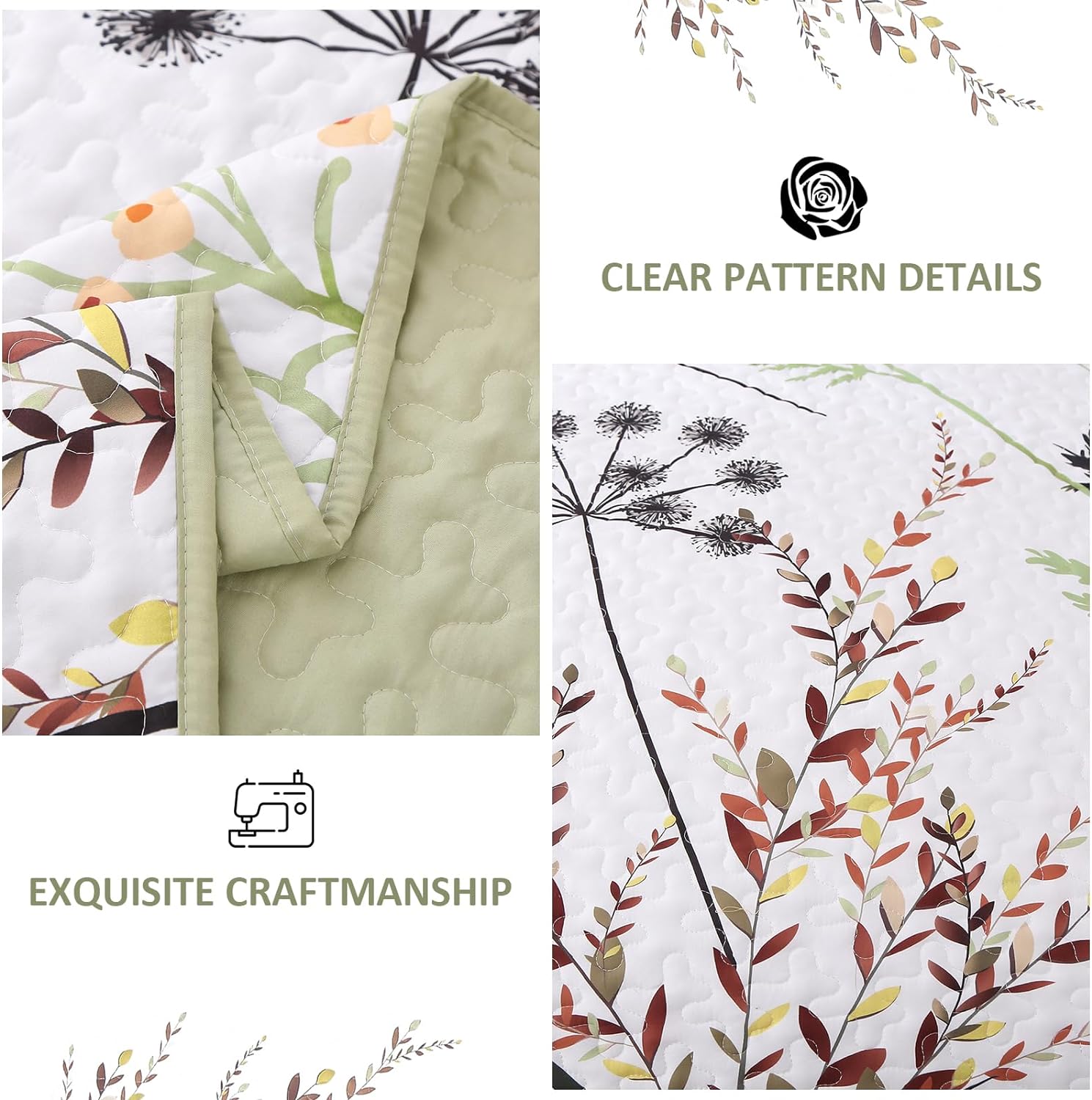 V745-MAC080487Q13U-190927-05 Decorative Quilted Coverlet and Pillowcases Set: Elevate Your Home Decor - Queen size - Image 6