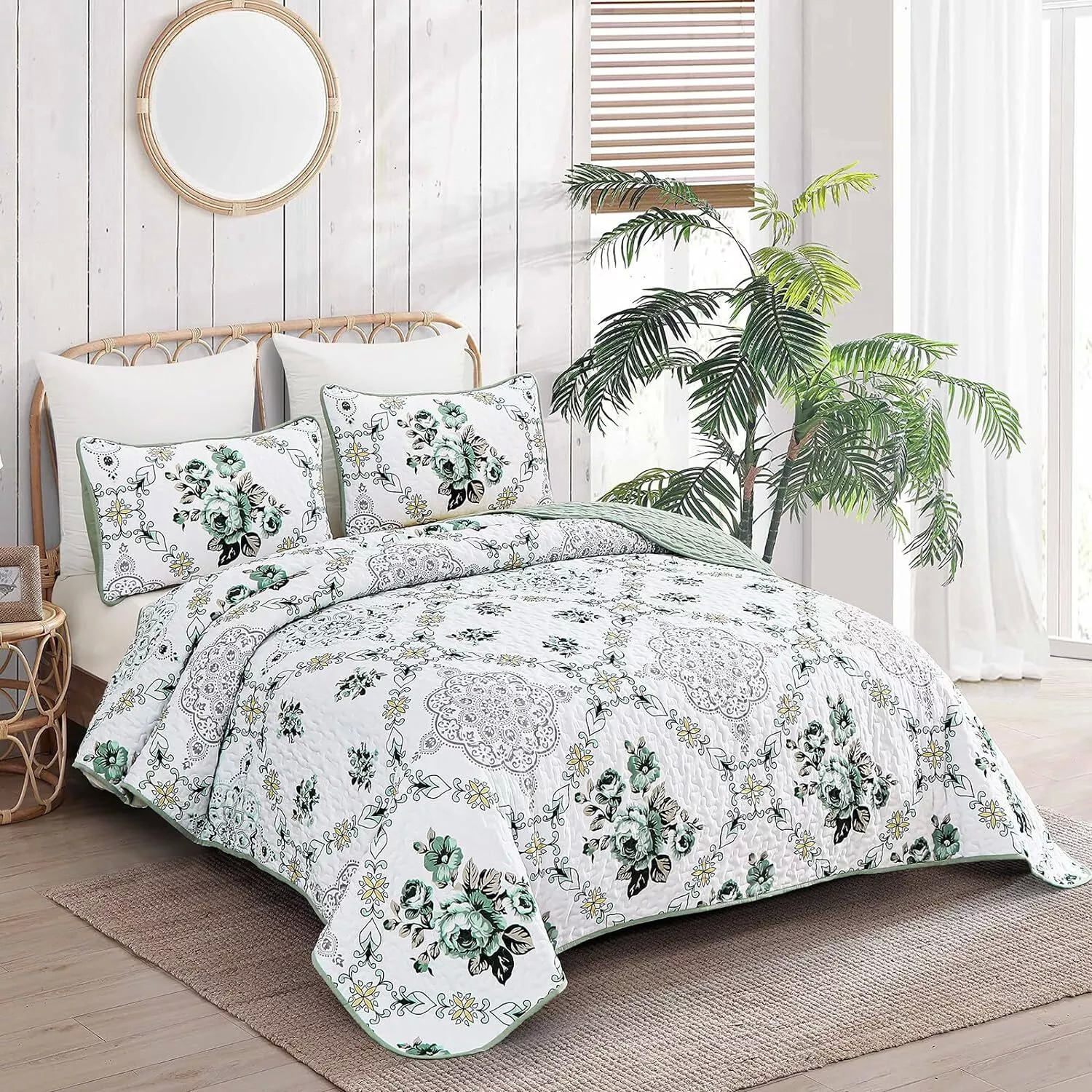 V745-MAC080521Q13U-190926-01 Exquisite Quilted Bedspread and Pillowcases Set: A Touch of Elegance for Your Space - Queen size - Image 2