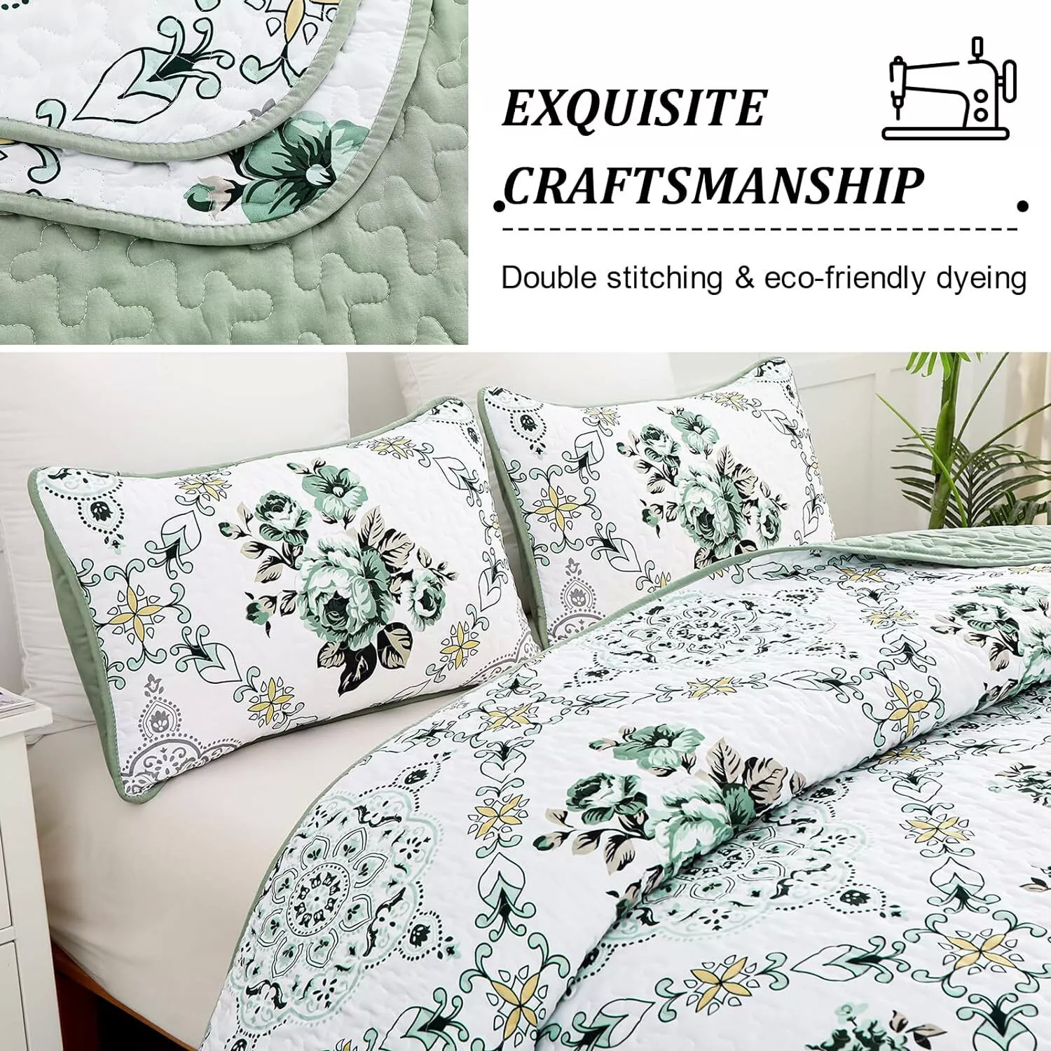 V745-MAC080521Q13U-190926-04 Exquisite Quilted Bedspread and Pillowcases Set: A Touch of Elegance for Your Space - Queen size - Image 5