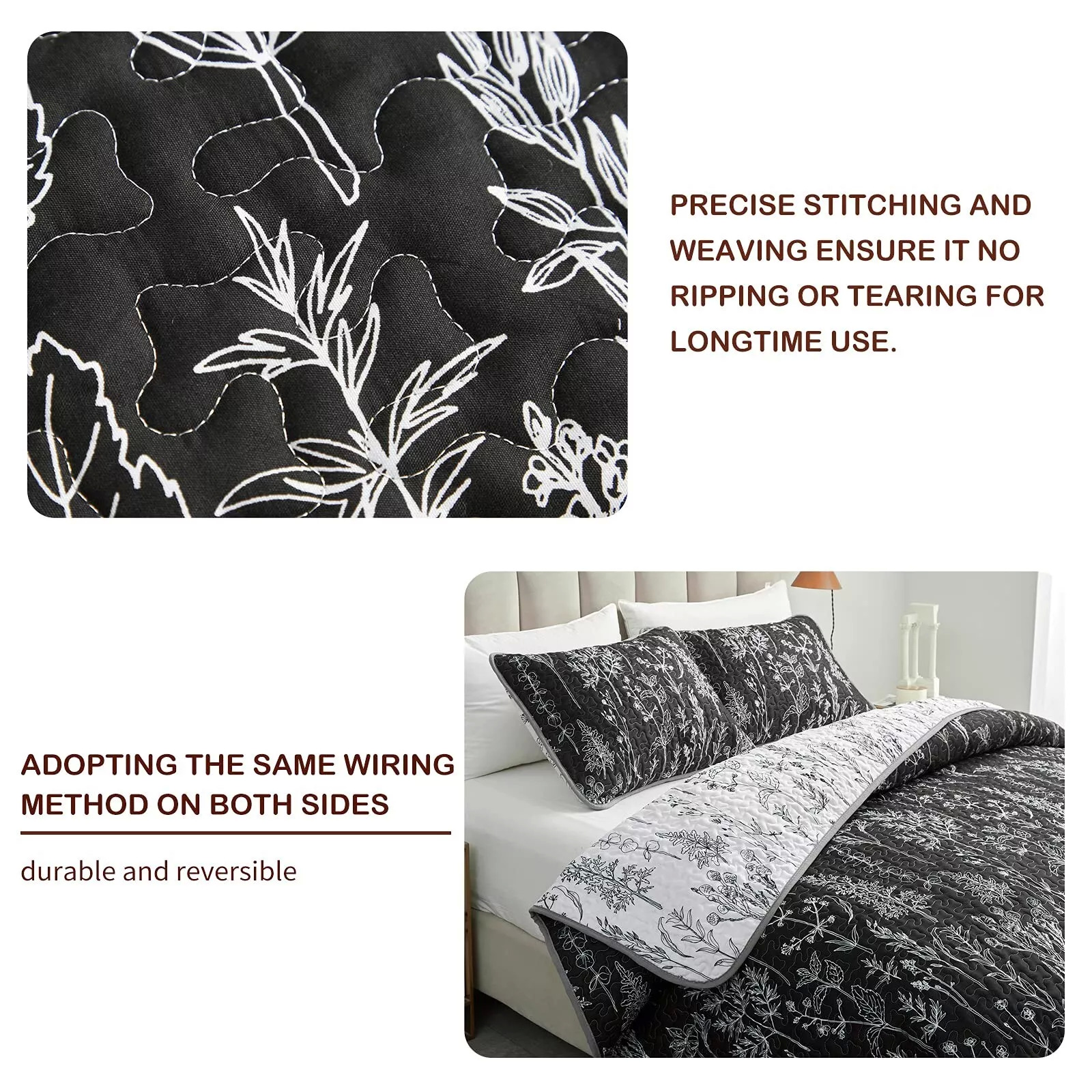V745-MAC090241Q13U-190950-03 Cultured Quilted Coverlet and Pillowcases Set: Style Meets Functionality - Queen size - Image 4