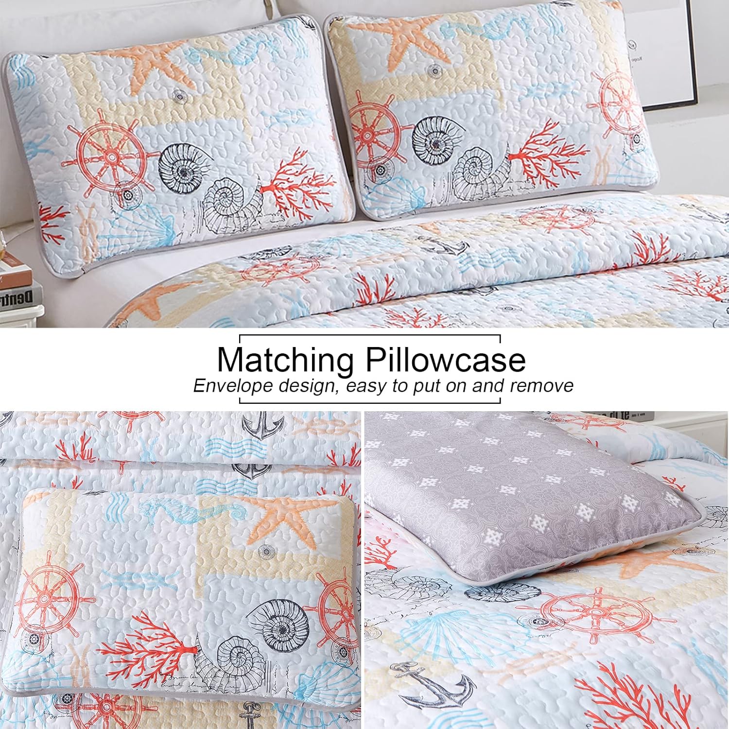 V745-MAC090269Q13U-190916-02 Decorative Quilted coverlet and pillowcovers set: Enhance Your Home Decor - Queen size - Image 3