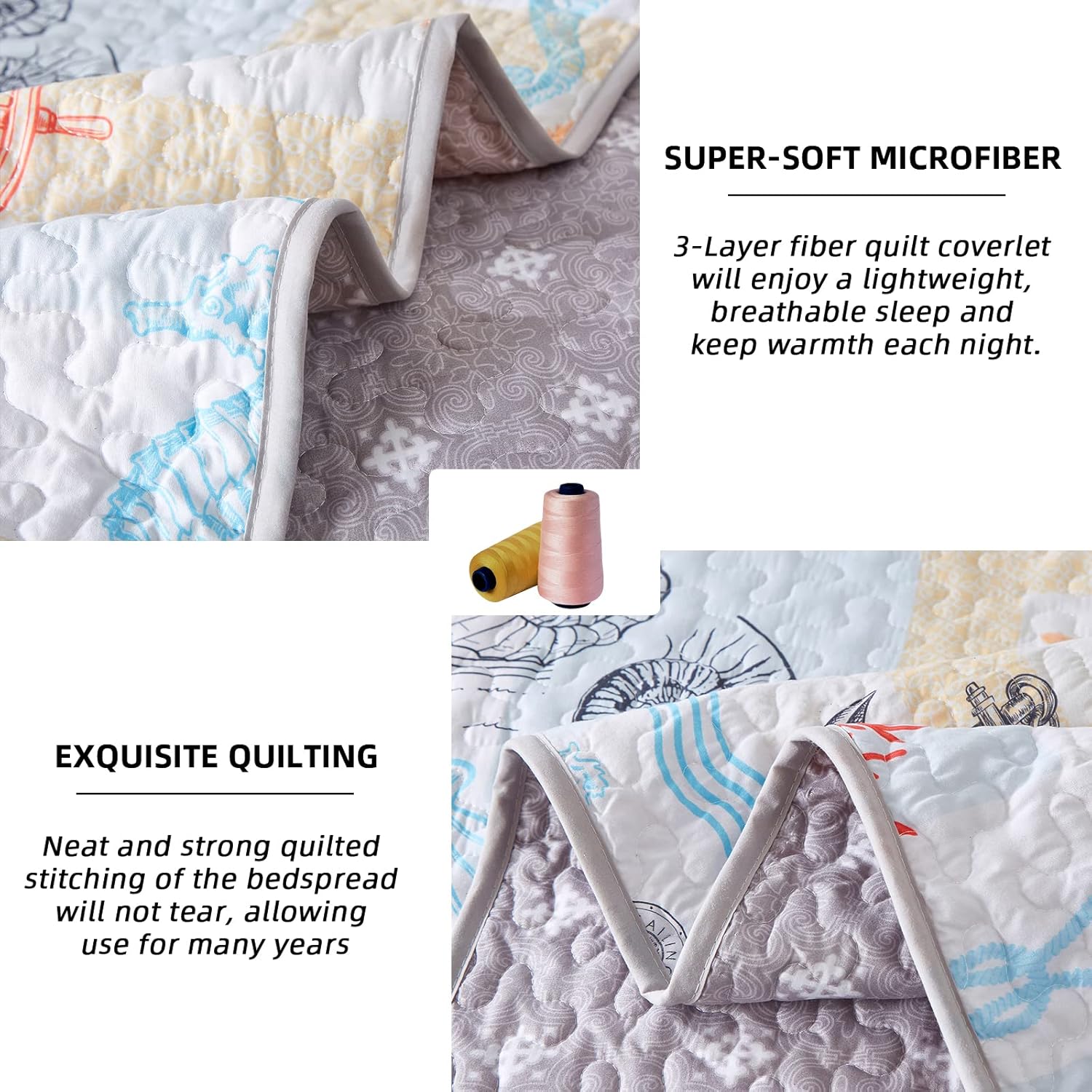 V745-MAC090269Q13U-190916-03 Decorative Quilted coverlet and pillowcovers set: Enhance Your Home Decor - Queen size - Image 4