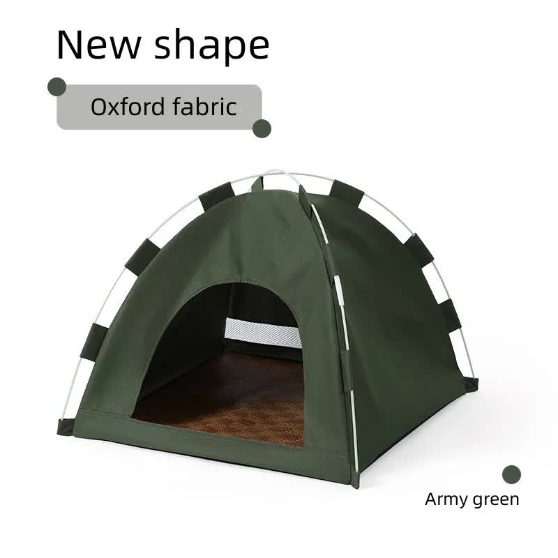 V888-ELOSUNG10465-204518-00 Outdoor Cat House,Pet Tent -Windproof and Dustproof Shelter for Small Pets, Green, Size: S 35*35*30cm - Image 1