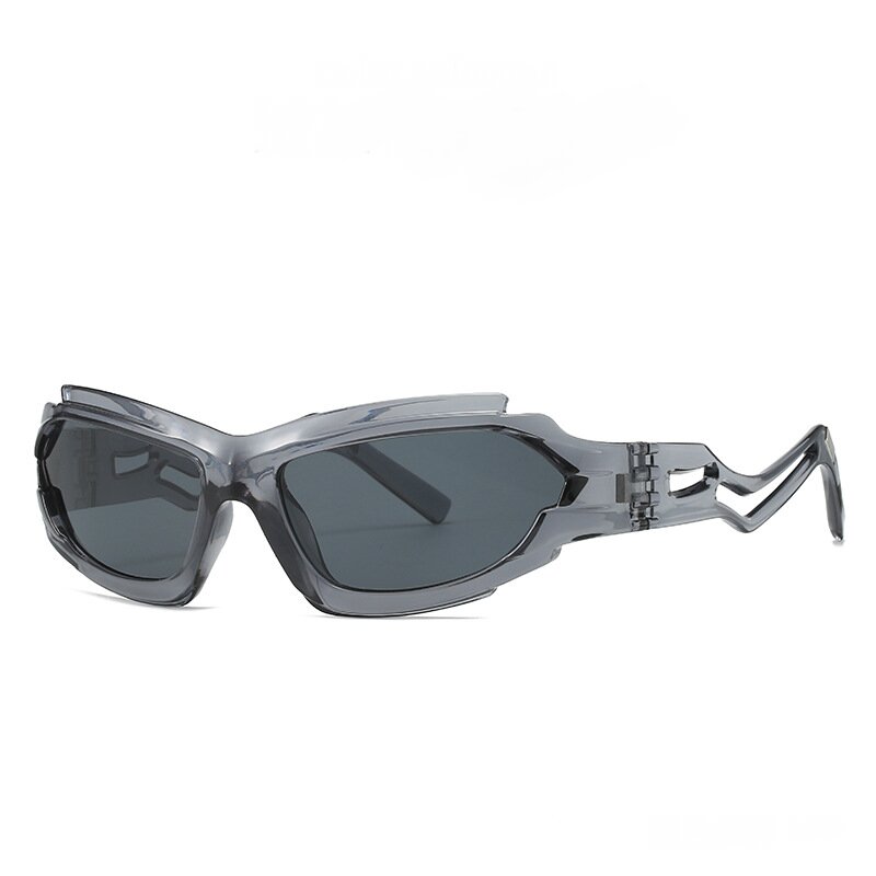 V888-ELOSUNG10722-205736-00 Futuristic Sports Wrap Man Sunglasses - Bold Gray Frames with UV Protection - Image 1