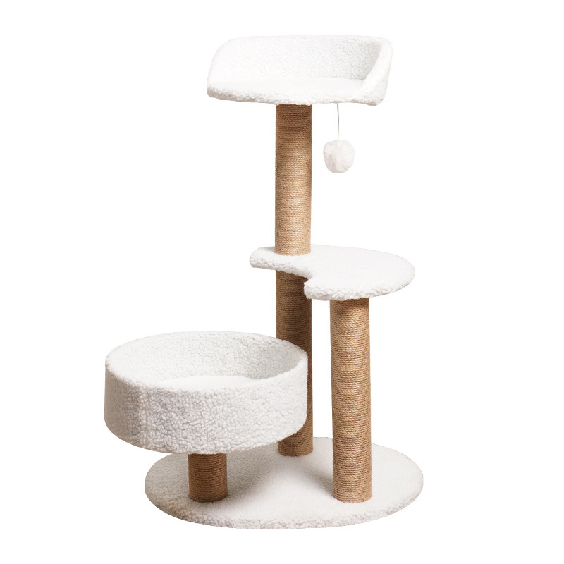 V888-ELOSUNG10729-205724-00 Modern Cat Tree Tower with Scratching Posts and Cozy Perches (50x38x80 cm) - Image 1